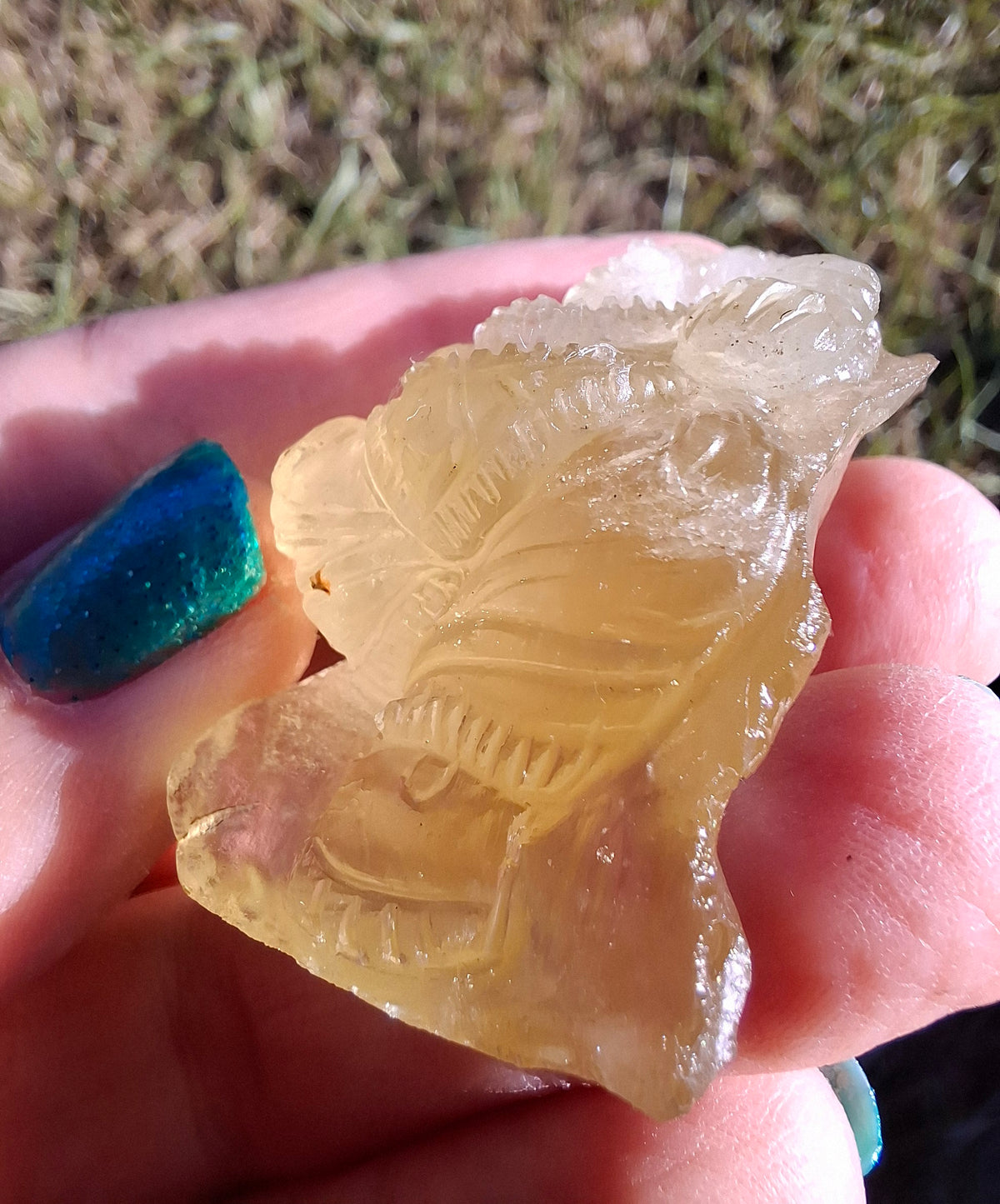 Libyan Desert Glass carving, GANESHA, 26.47g, Tektite (Ref: Ganesha1)