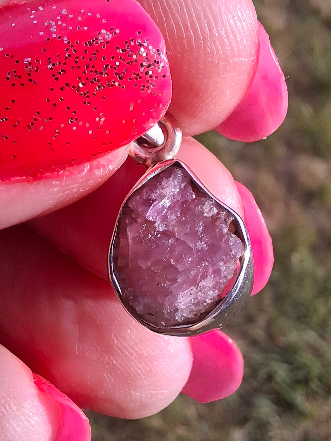 Pink Tourmaline Pendant, 925 Silver, Crystal (Ref: PT30)