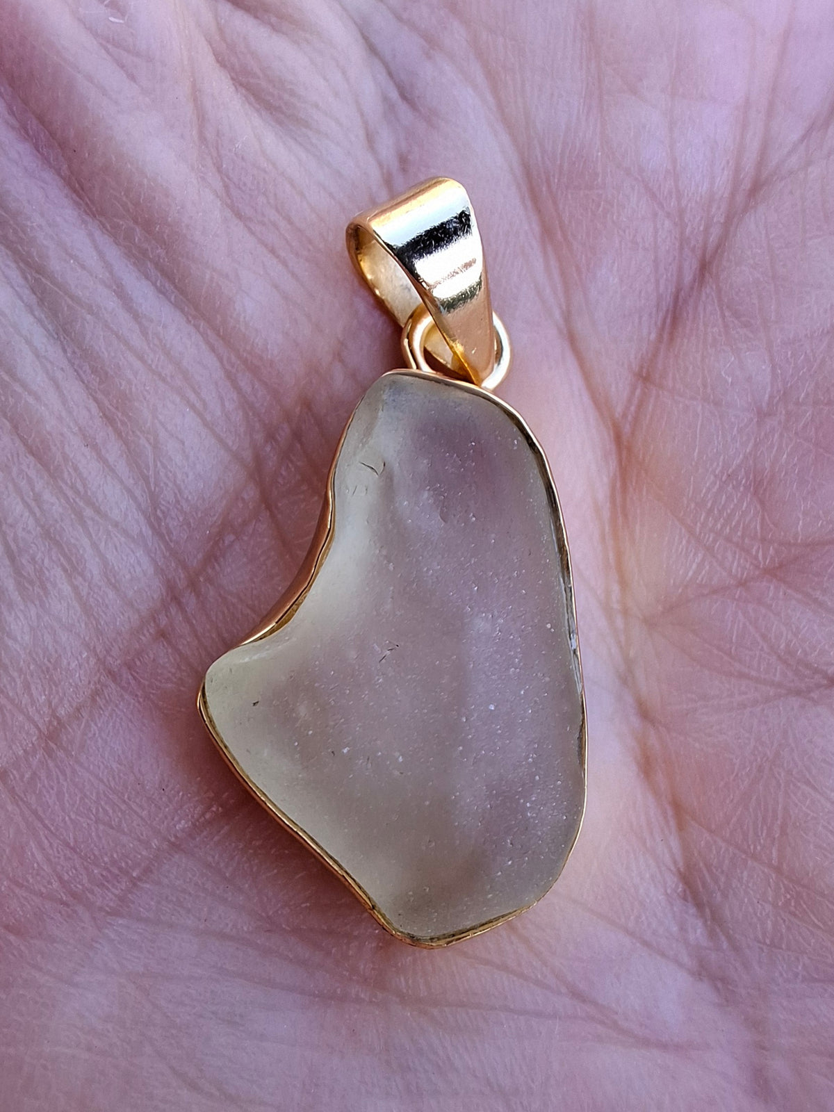 Libyan Desert Glass Pendant, 14K GOLD Plated, Tektite (Ref: LP120)