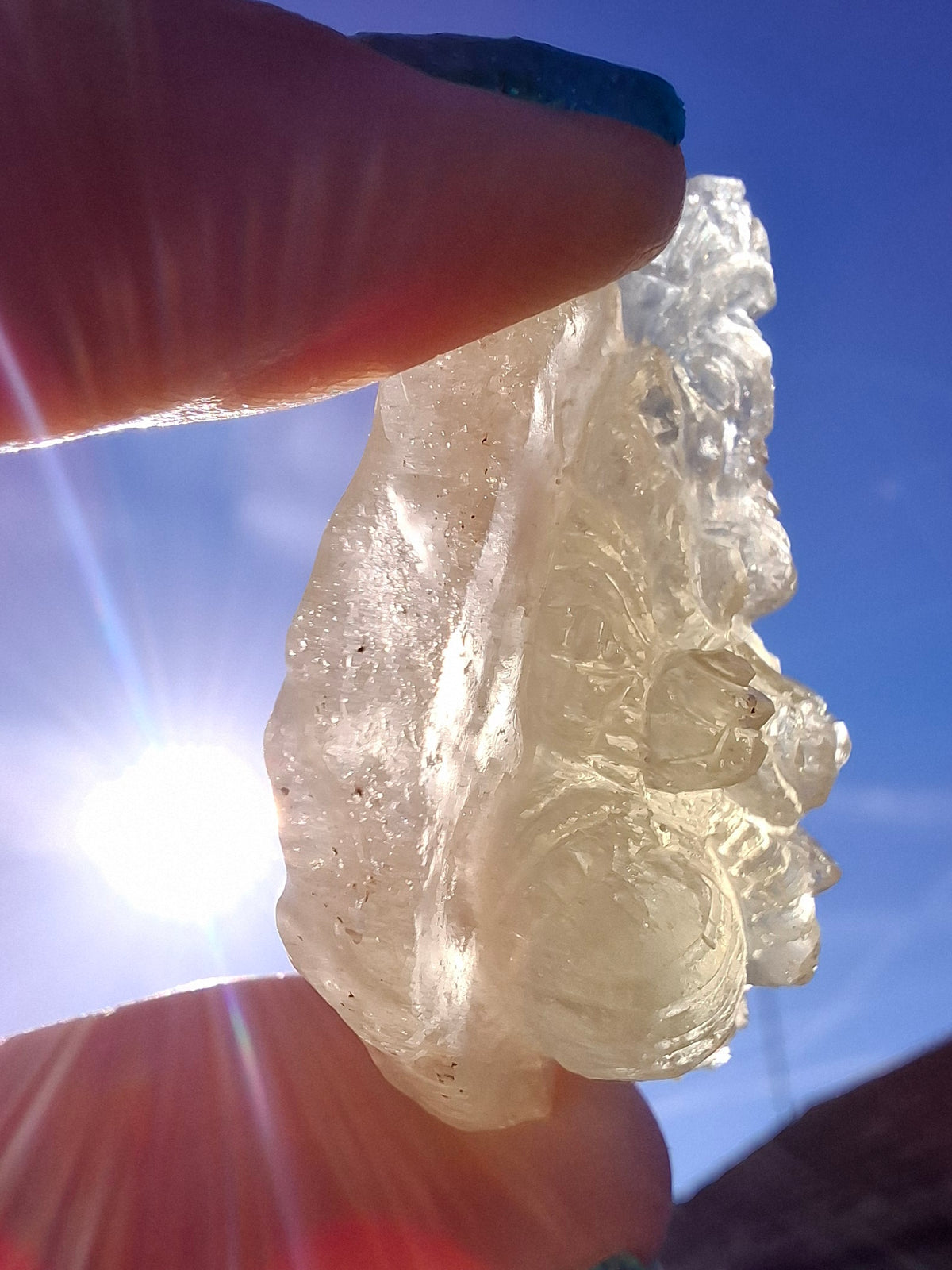 Libyan Desert Glass GANESHA carving, 20.76g, Tektite (Ref: Ganesha4)