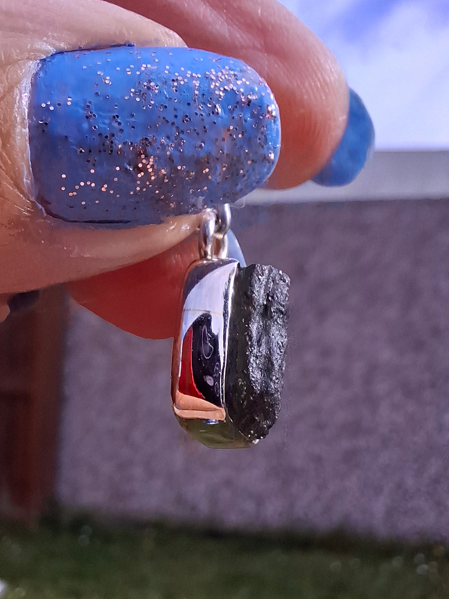 Moldavite Pendant, 925 Silver, Tektite (Ref: P31)