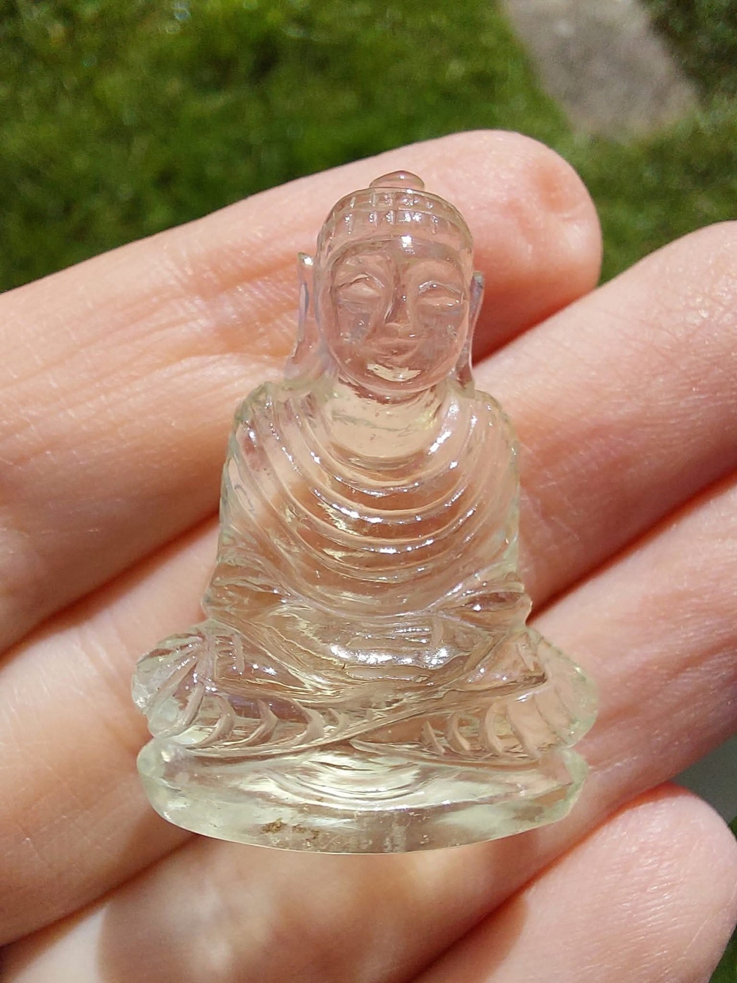 Libyan Desert Glass BUDDHA Carving, 7.56g, Tektite (Ref: LDG B0)
