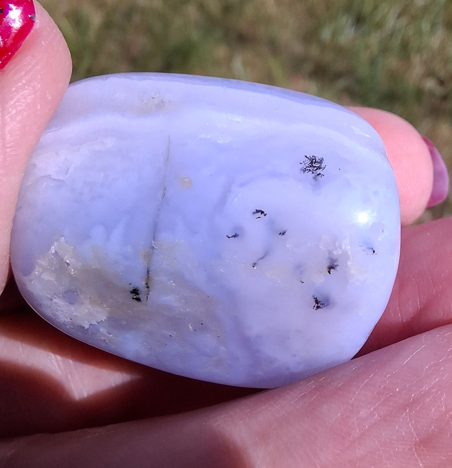 Blue Lace Agate, Tumble Stone, Crystal (Ref: T142)