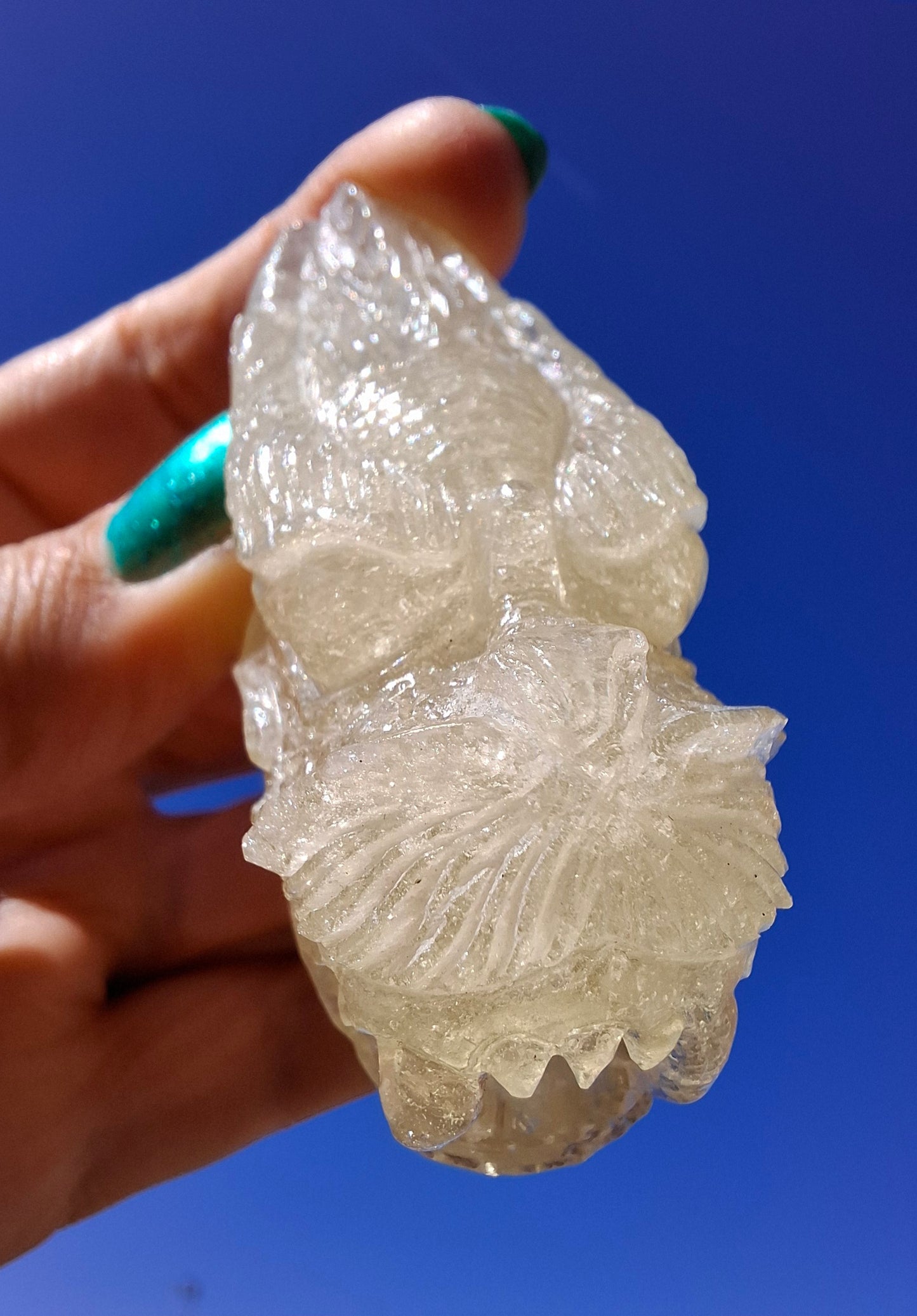 Libyan Desert Glass DRAGON HEAD Carving, 75.84g, Tektite (Ref: Dragon1)