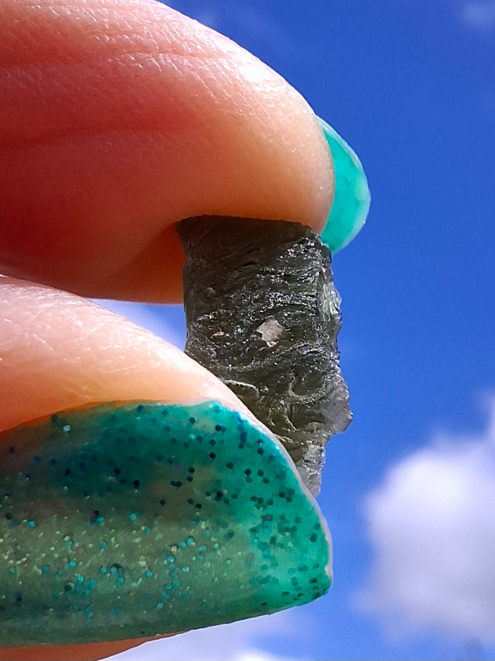 Moldavite Piece, 0.92g, Tektite (Ref: 1418)