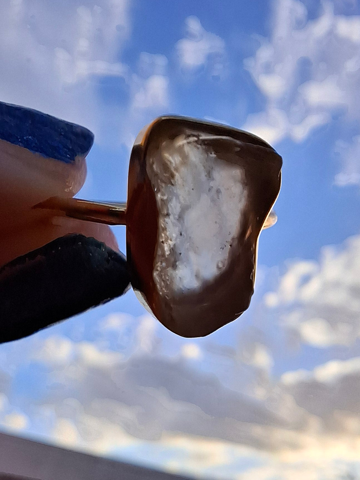 Libyan Desert Glass Ring, 14K GOLD Plated, size O, Tektite (Ref: LR65)