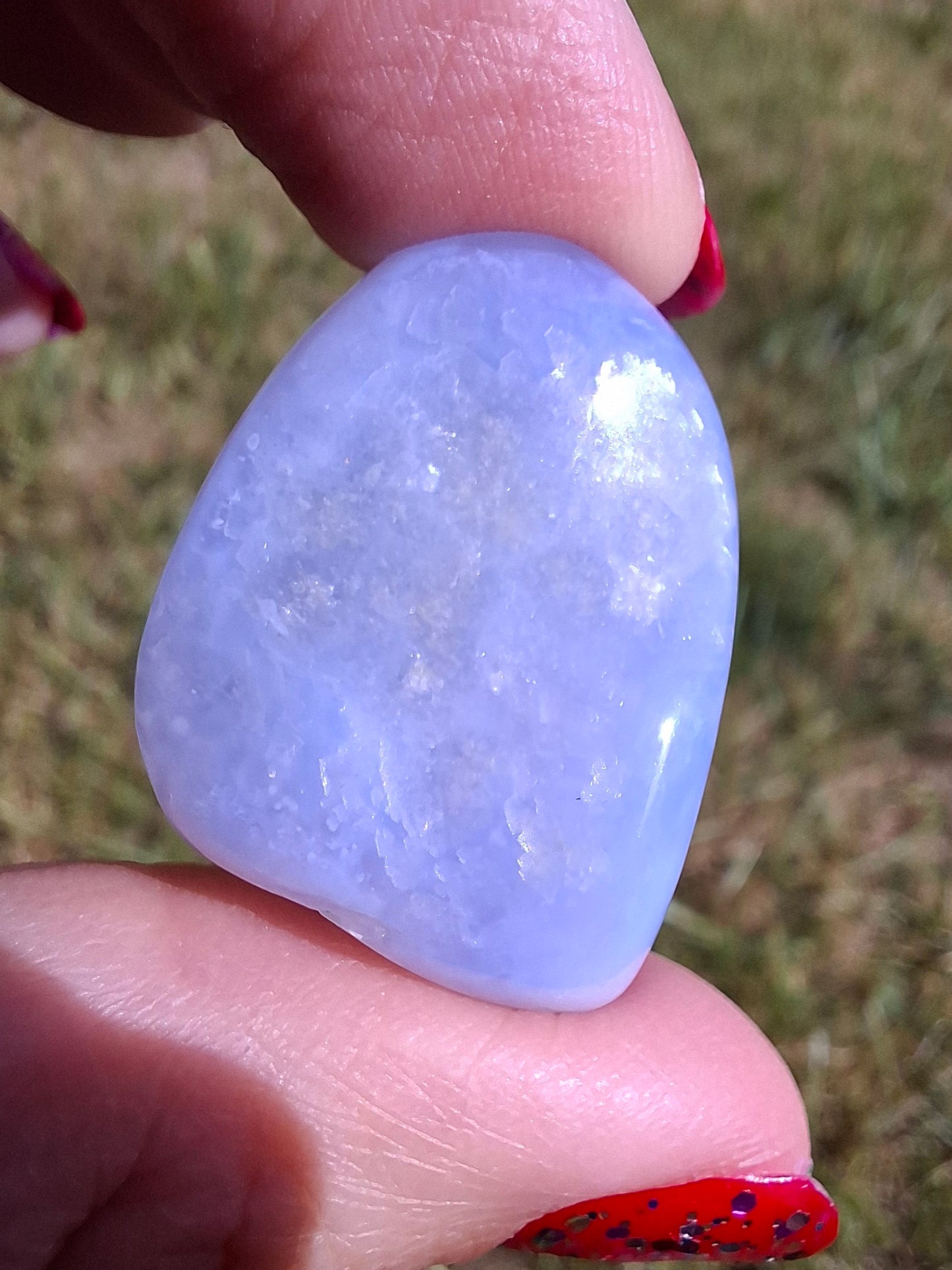 Blue Lace Agate, Tumble Stone, Crystal (Ref: T139)