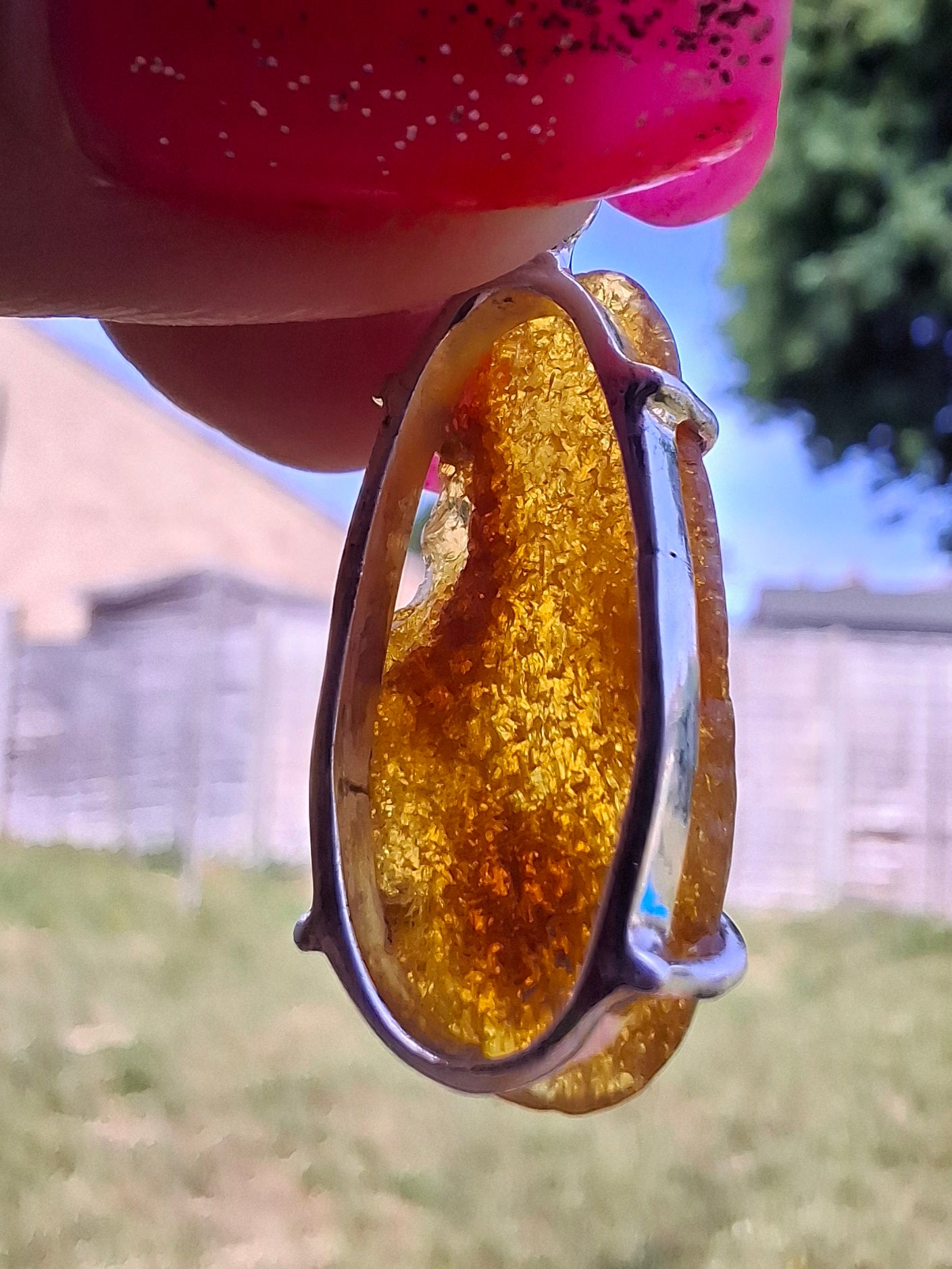 Baltic Amber Pendant, 925 Silver, Fossil (Ref: AP12)