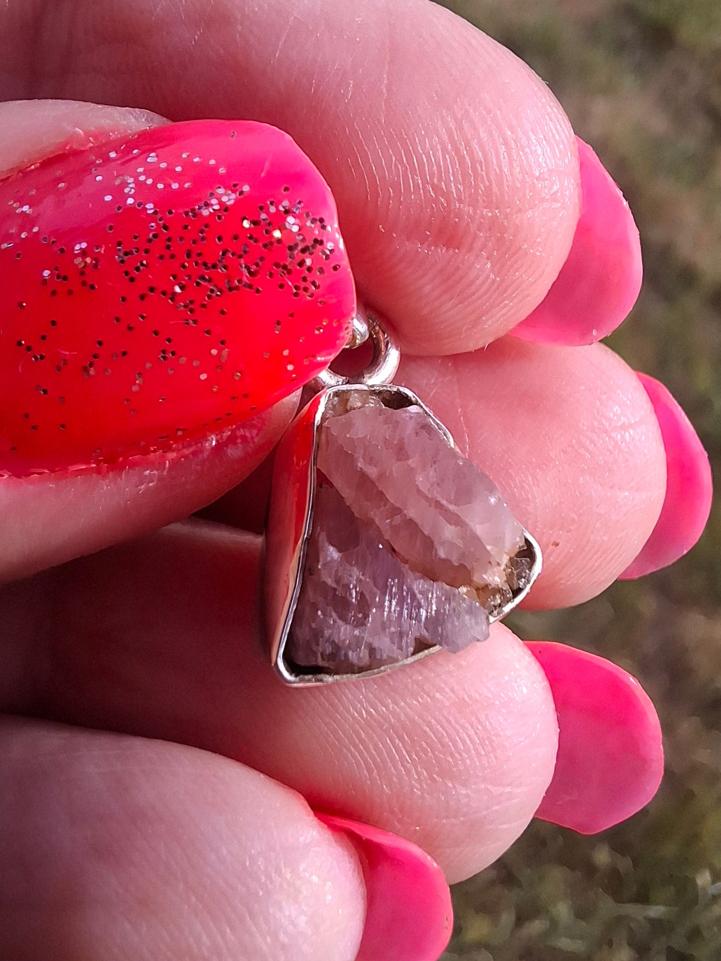 Pink Tourmaline Pendant, 925 Silver, Crystal (Ref: PT74)