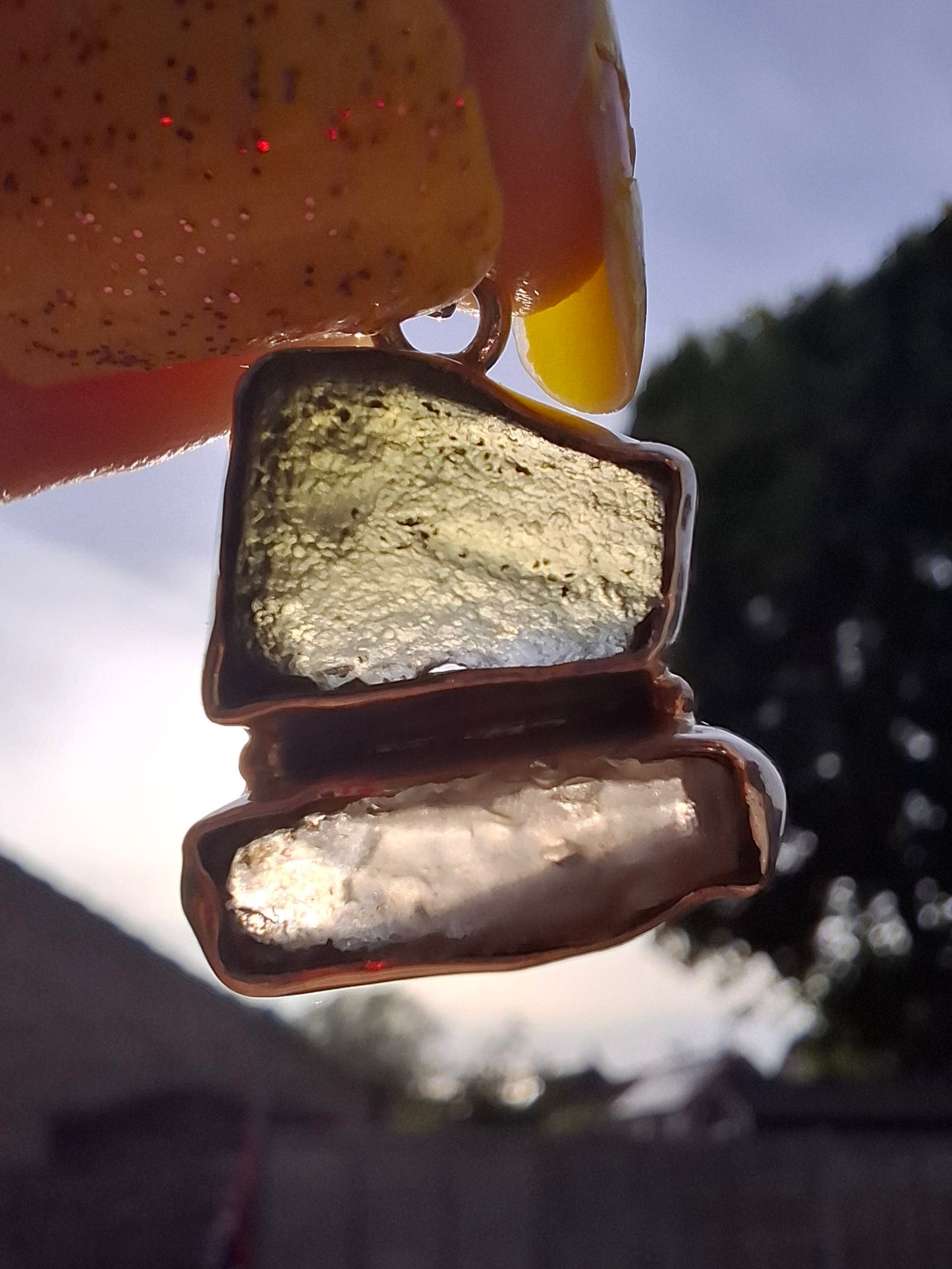 Moldavite & Libyan Desert Glass Pendant, 925 Silver, Tektite (Ref: MLP6)