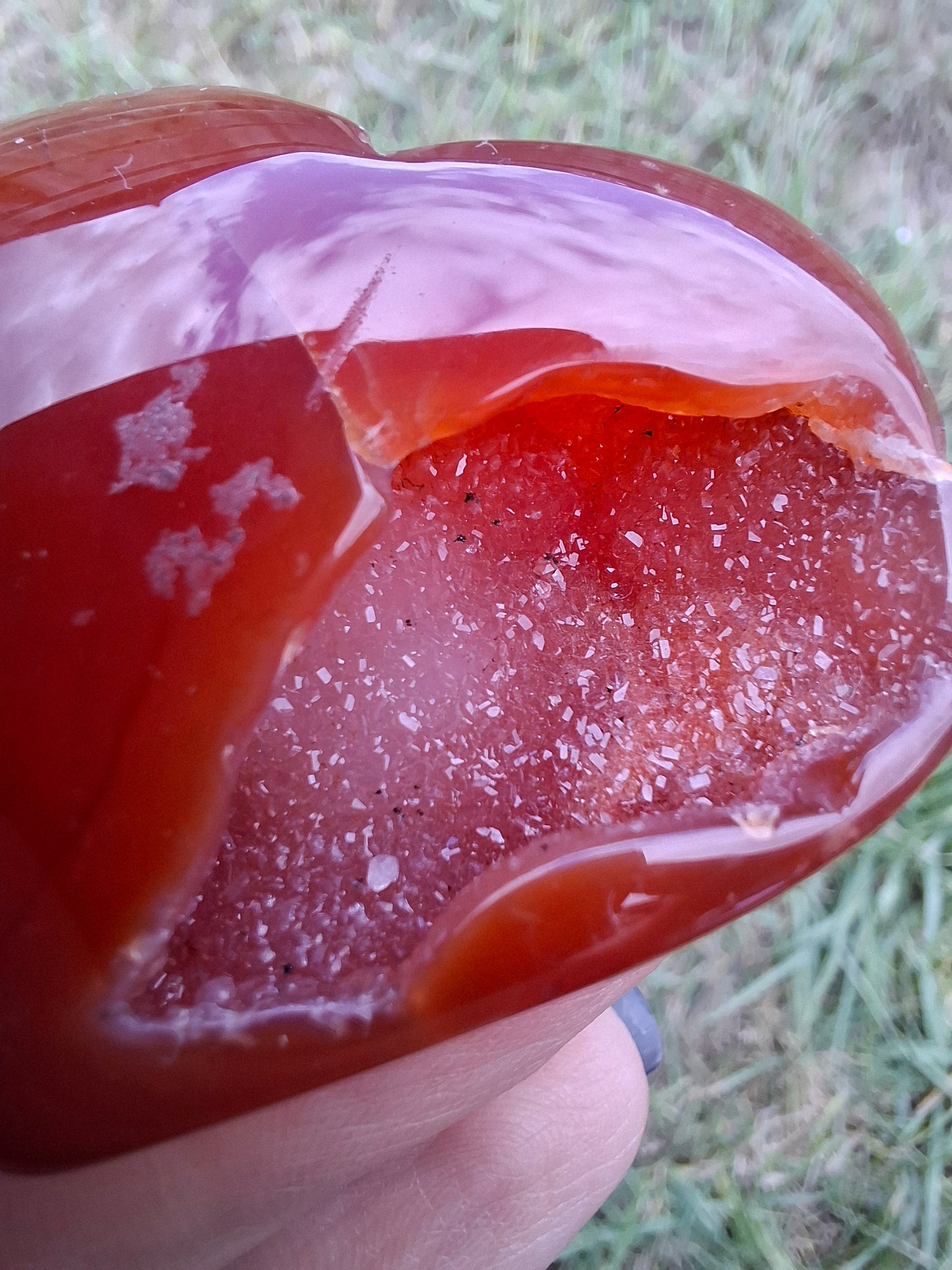 Druzy Carnelian Heart, Crystal (Ref:DCH2)