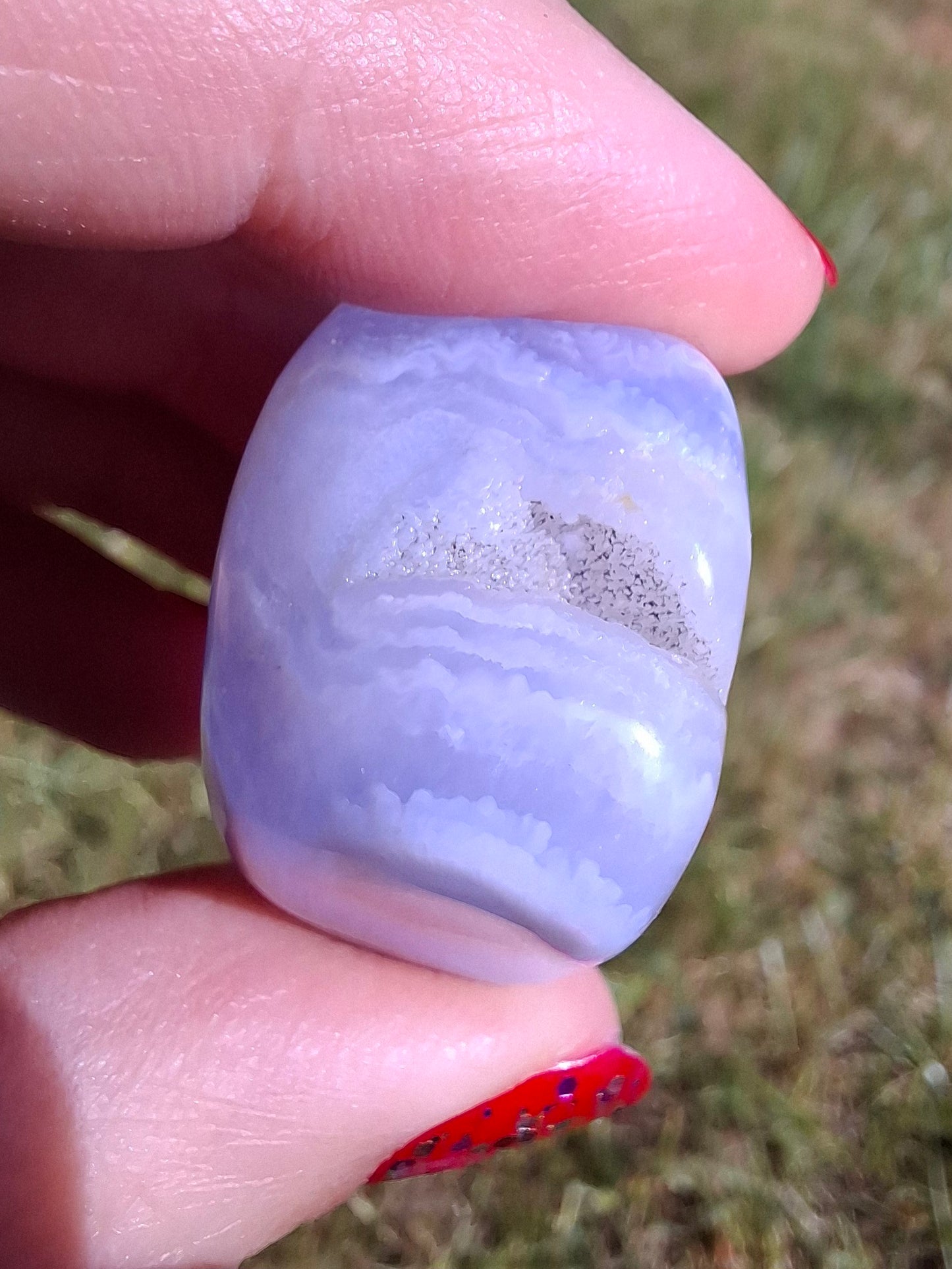Blue Lace Agate, Tumble Stone, Crystal (Ref: T141)