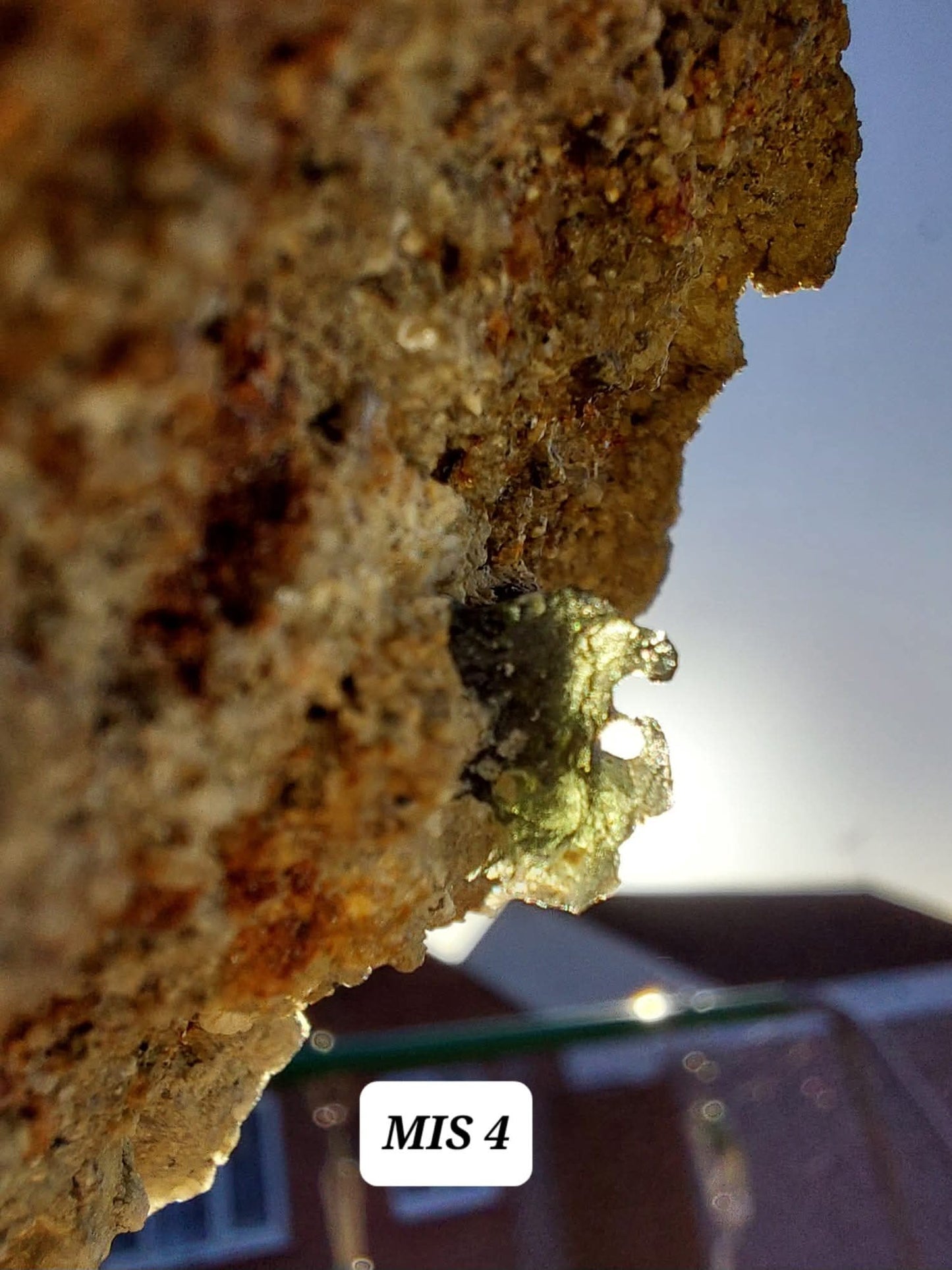 Moldavite In-Situ (in matrix), Besednice, Est- 2g, Tektite (Ref: MIS4)