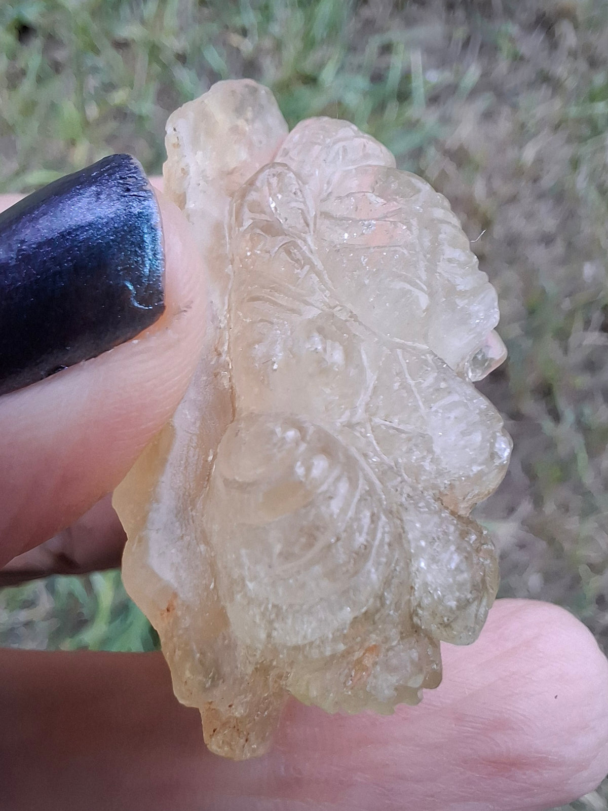 Libyan Desert Glass GANESHA carving, 18.39g, Tektite (Ref: Ganesha3)