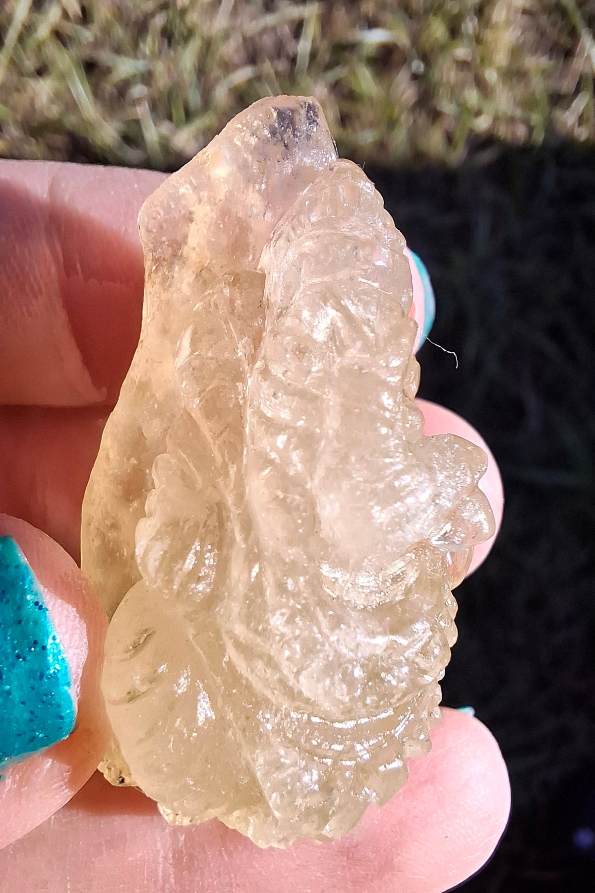 Libyan Desert Glass GANESHA carving, 18.39g, Tektite (Ref: Ganesha3)