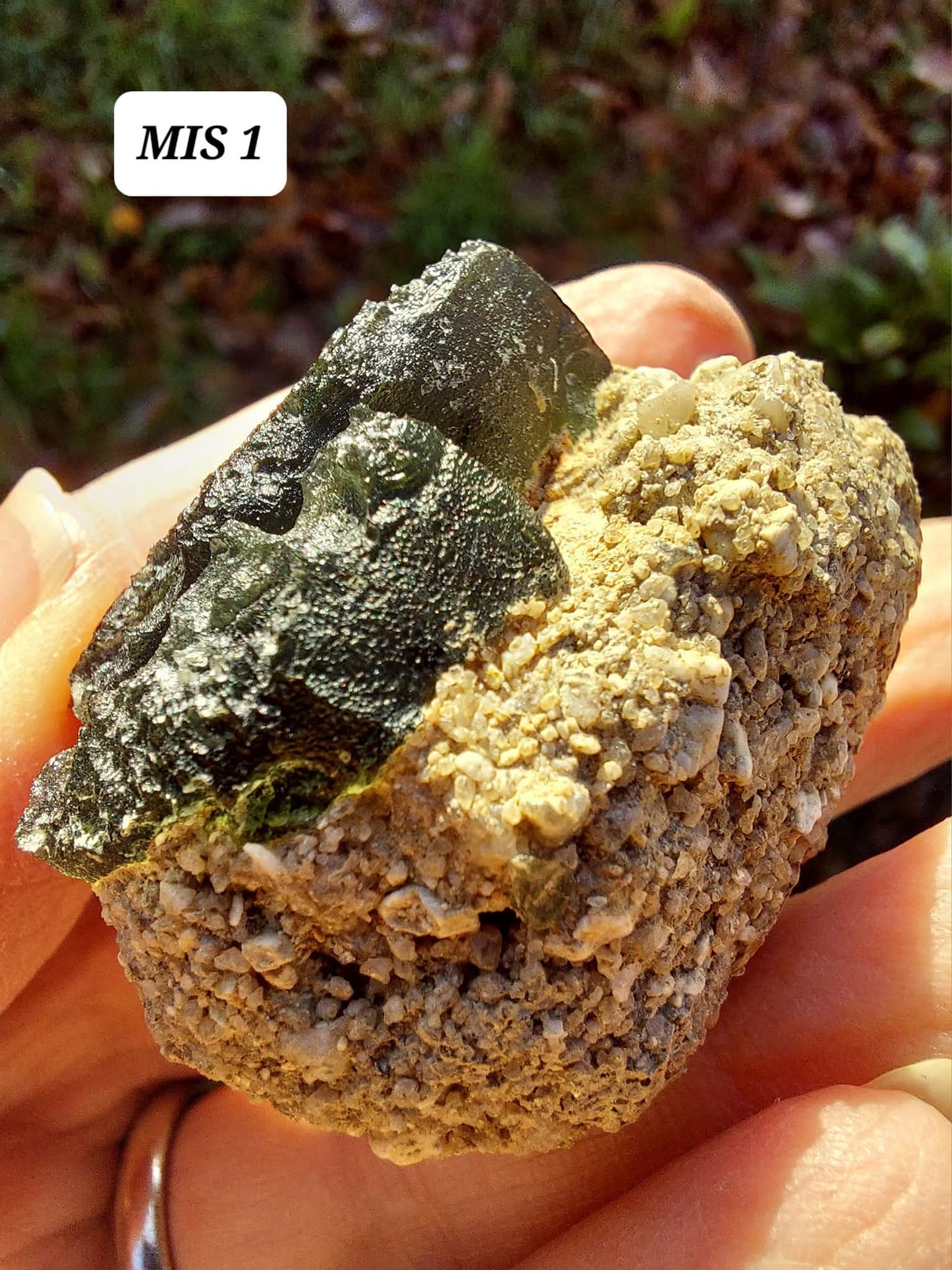 Moldavite In-Situ (in matrix), Besednice, Est-13g, Tektite (Ref: MIS1)
