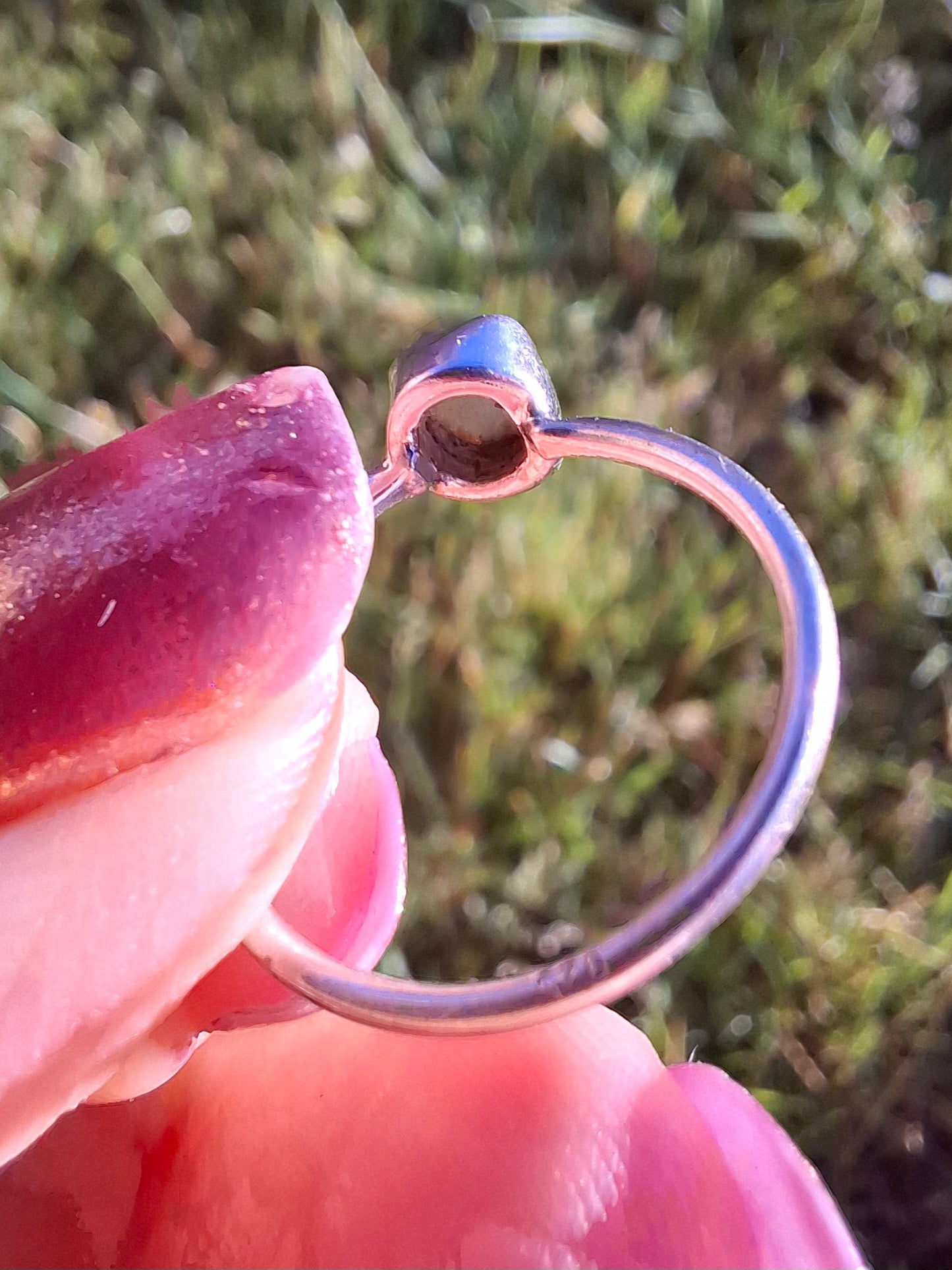 Moldavite Ring, size small L, 925 Silver, Tektite (Ref: R63)