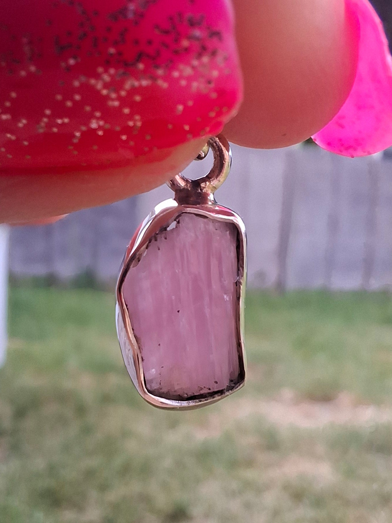 Pink Tourmaline Pendant, 925 Silver, Crystal (Ref: PT69)