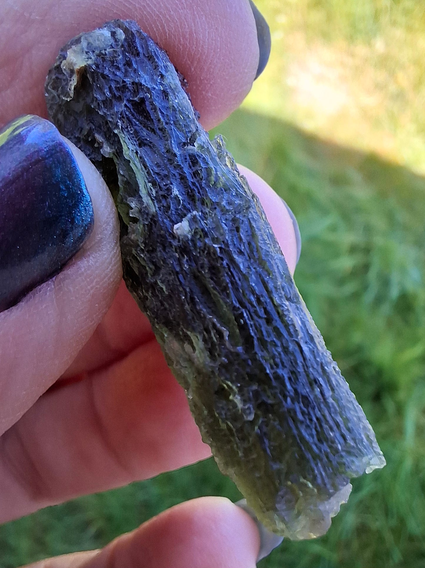 Moldavite Piece, NESMEN, 8.47g, Tektite (Ref: 1372)