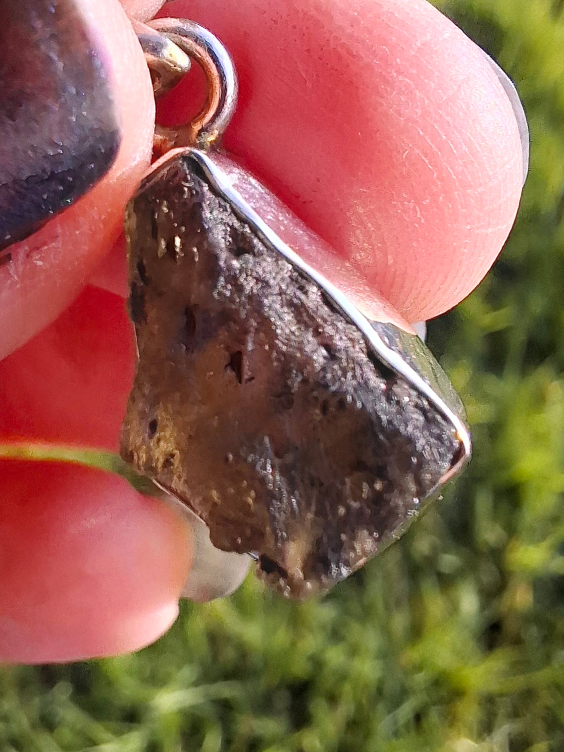 Moldavite Pendant, 925 Silver, Tektite (Ref: P7)