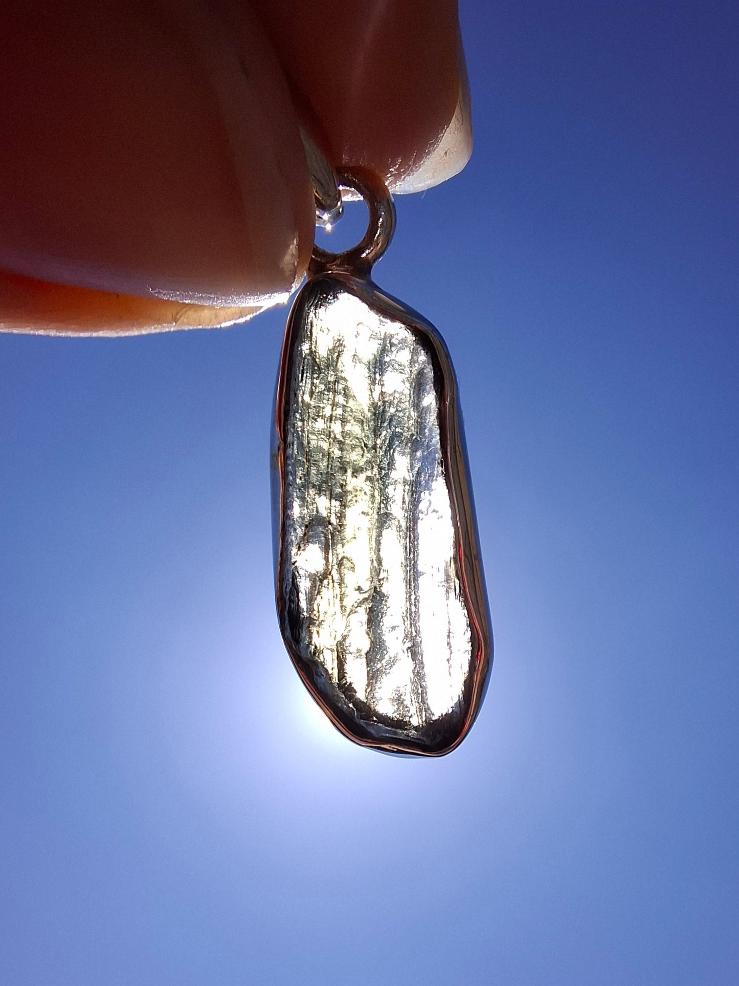Moldavite Pendant, 925 Silver, Tektite (Ref: P11)