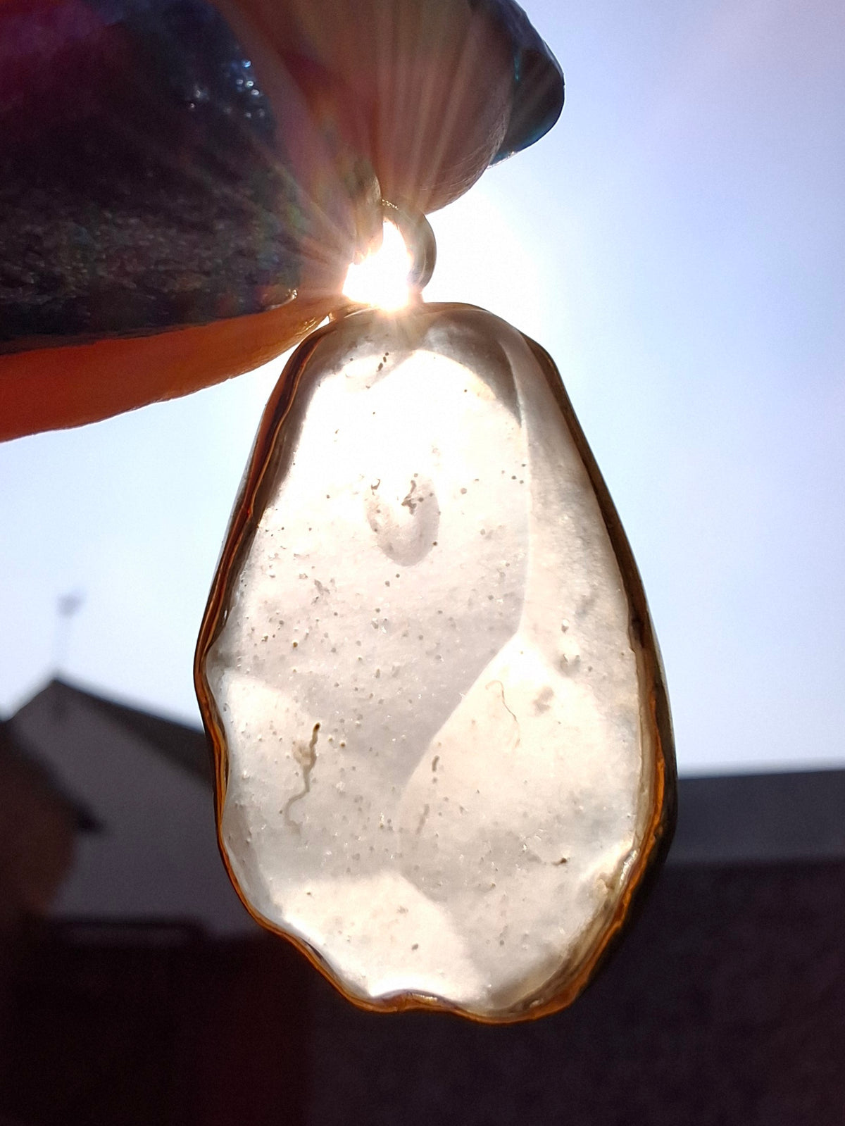 Libyan Desert Glass Pendant, 14K GOLD Plated, Tektite (Ref: LP114)