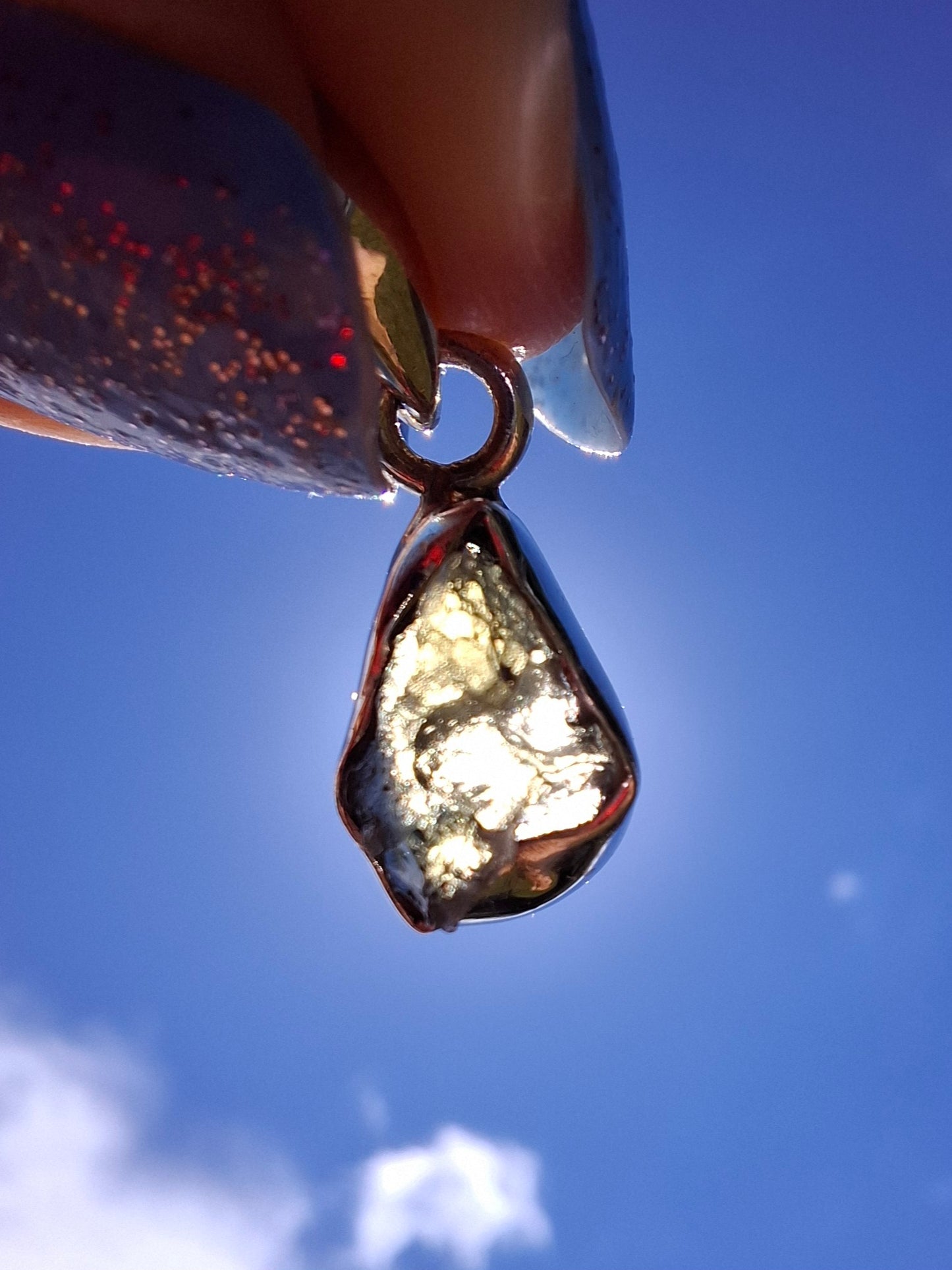Moldavite Pendant, 925 Silver, Tektite (Ref: P65)