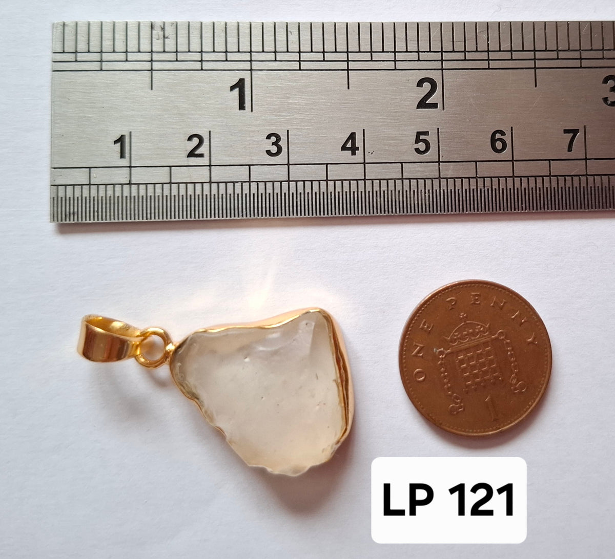 Libyan Desert Glass Pendant, 14K GOLD Plated, Tektite (Ref: LP121)