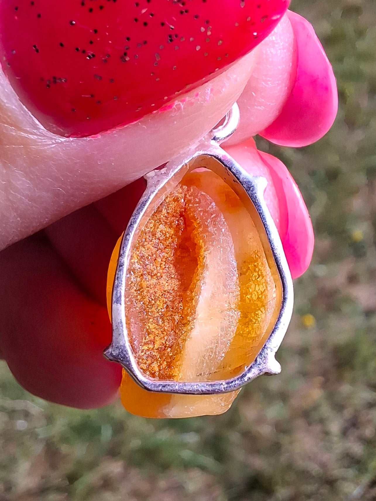 Baltic Amber Pendant, 925 Silver, Fossil (Ref: AP5)