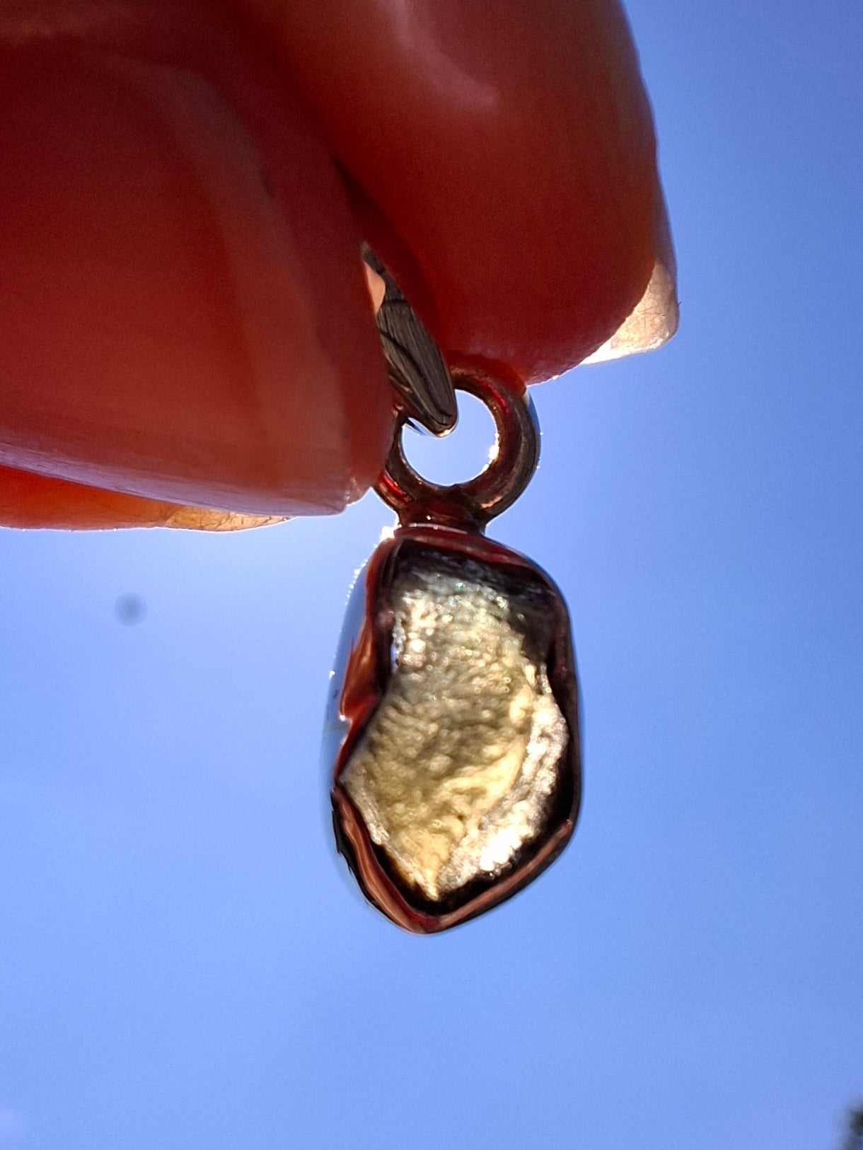 Moldavite Pendant, 925 Silver, Tektite (Ref: P36)