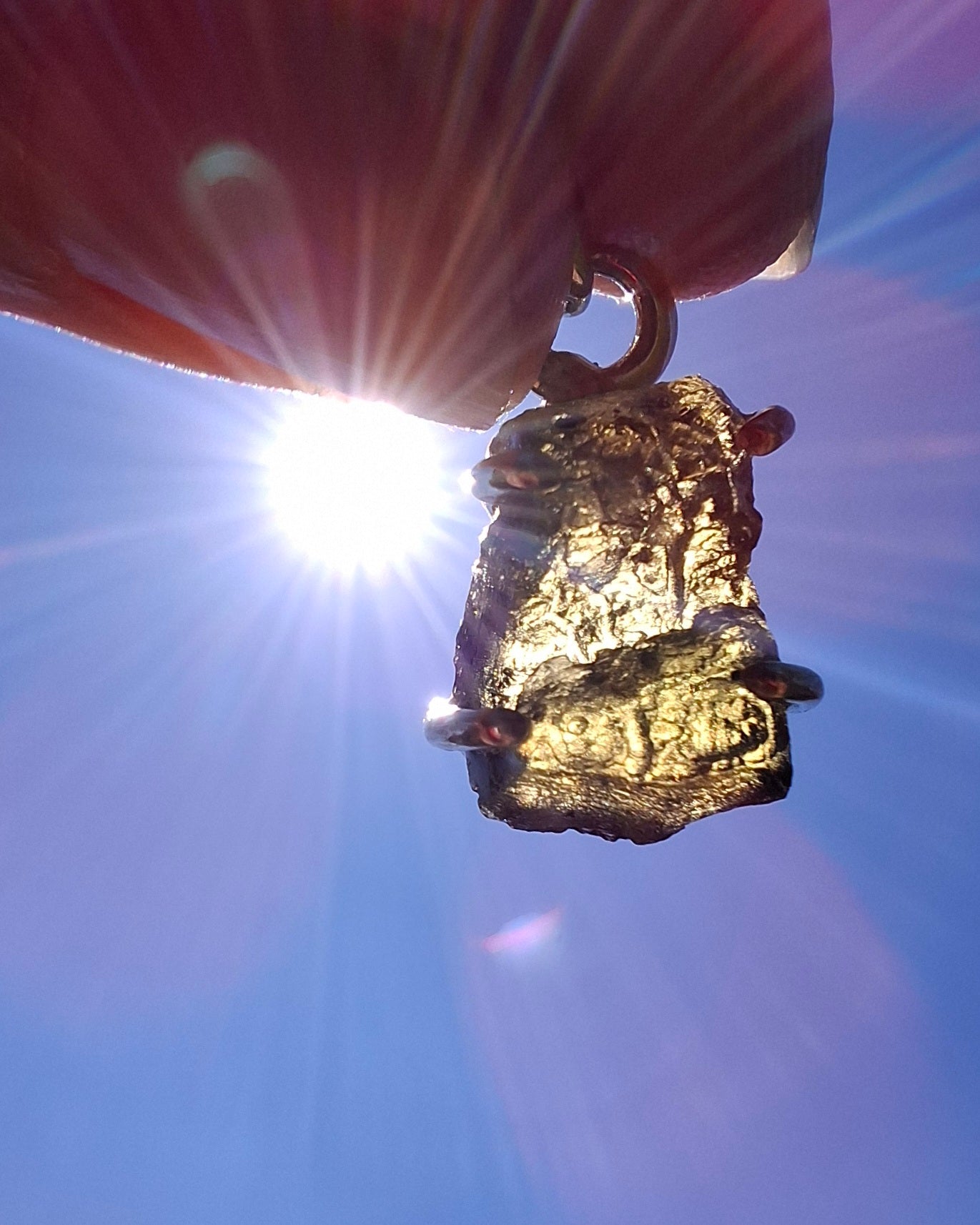 Moldavite Claw Pendant, 925 Silver, Tektite (Ref: P21)