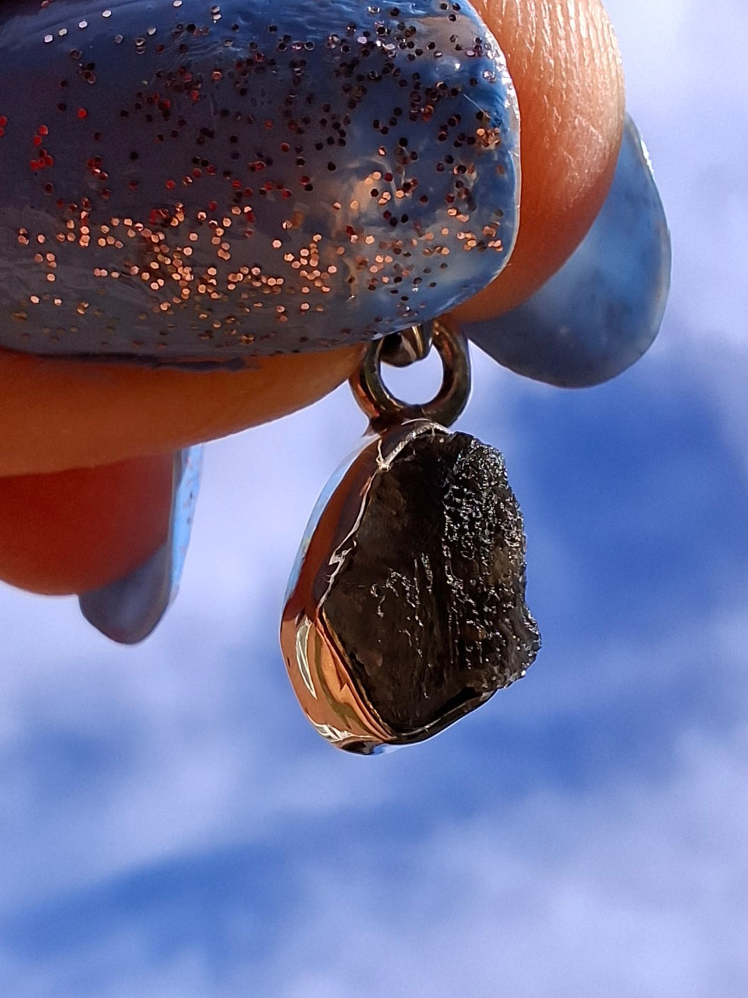 Moldavite Pendant, 925 Silver, Tektite (Ref: P58)