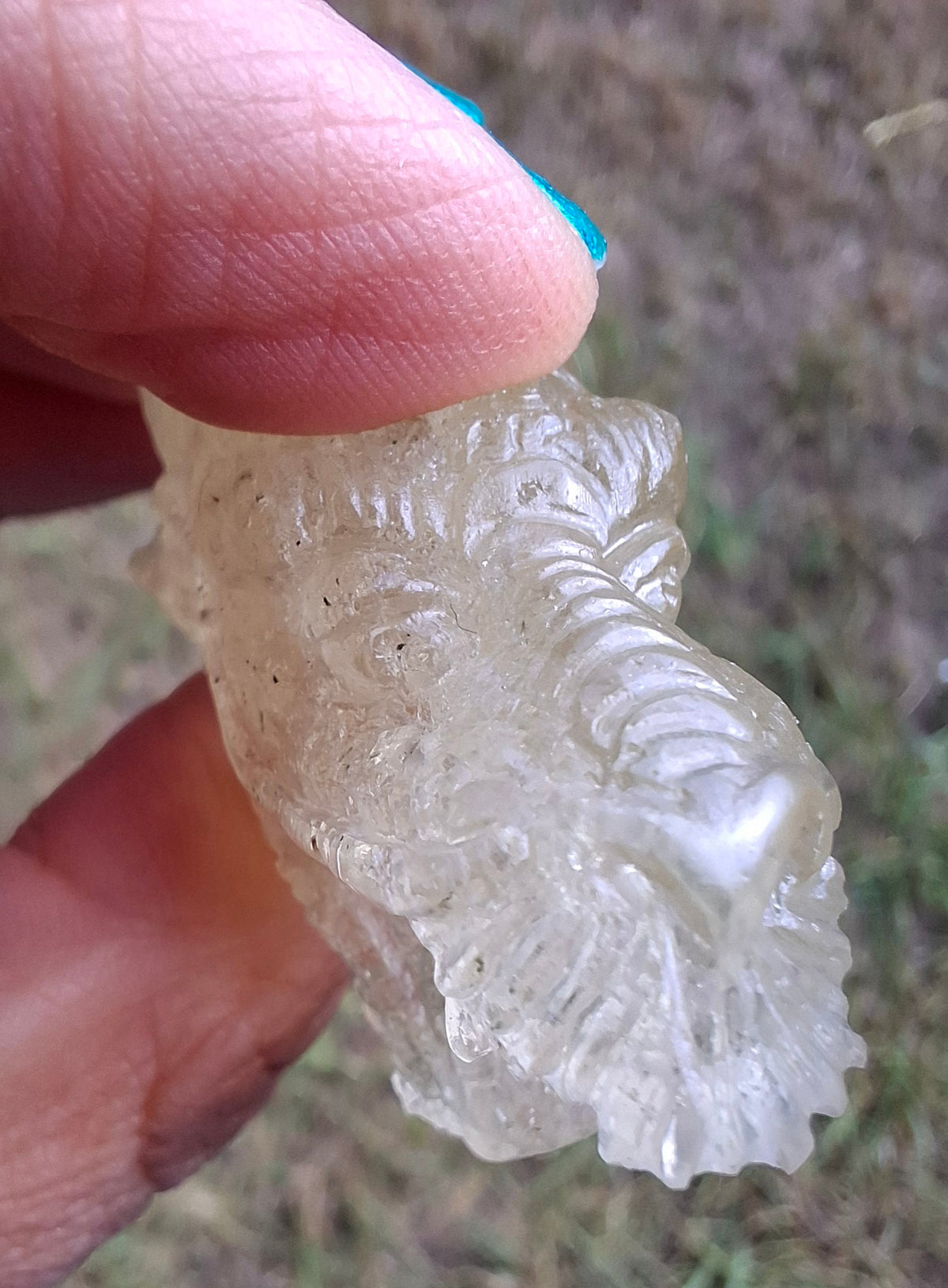 Libyan Desert Glass DRAGON HEAD carving, 22.42g, Tektite (Ref: Dragon 2)