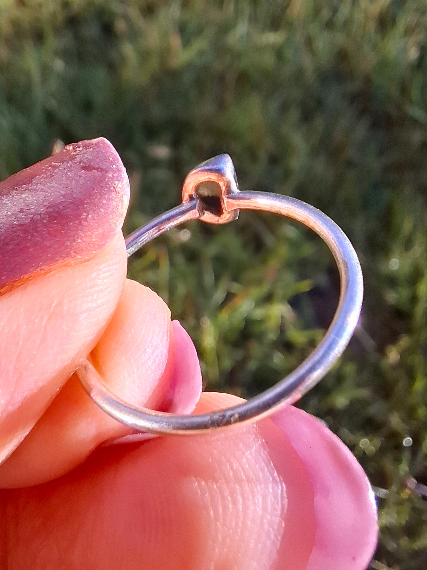 Moldavite Ring, size large M, 925 Silver, Tektite (Ref: R38)