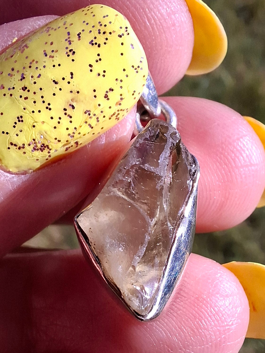 Libyan Desert Glass Pendant, 925 Silver, Tektite (Ref: LP97)