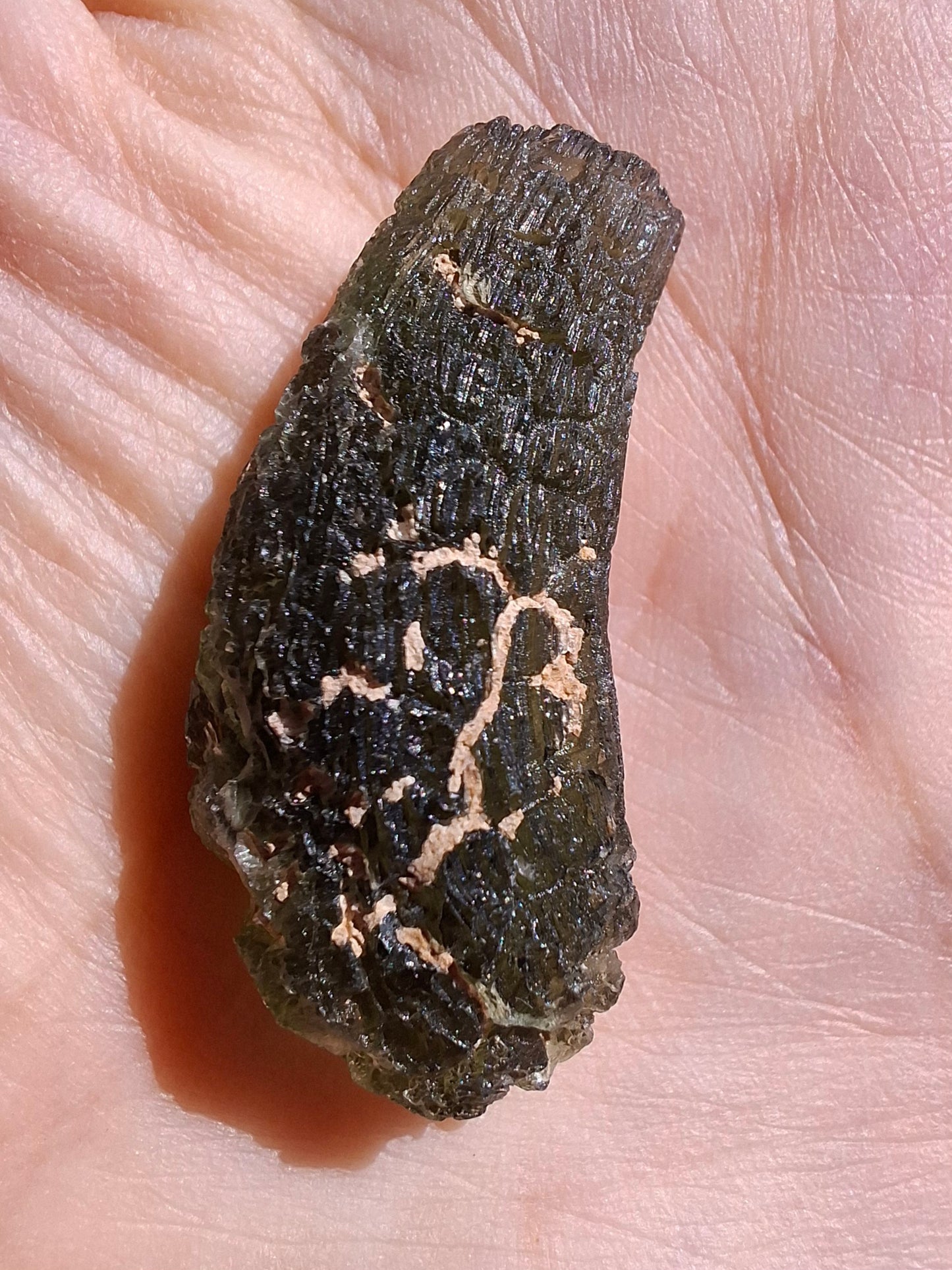 Moldavite Piece, NESMEN, 8.04g, Tektite (Ref: 1377)
