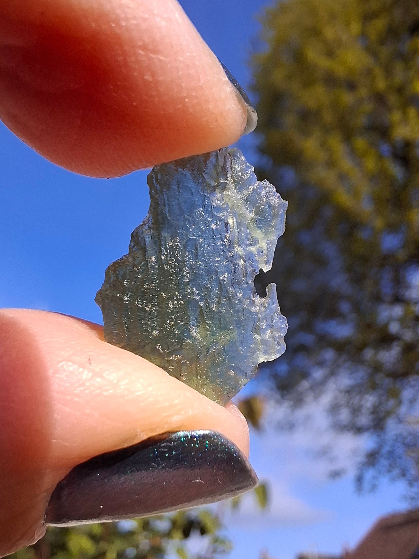 Moldavite Piece, 0.80g, Tektite (Ref: 1397)