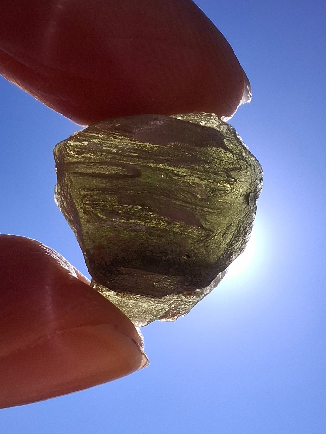 Moldavite Piece, SNOWFLAKE, FROSTED, BARTOCHOV, 3.00g, Tektite (Ref: 1370)