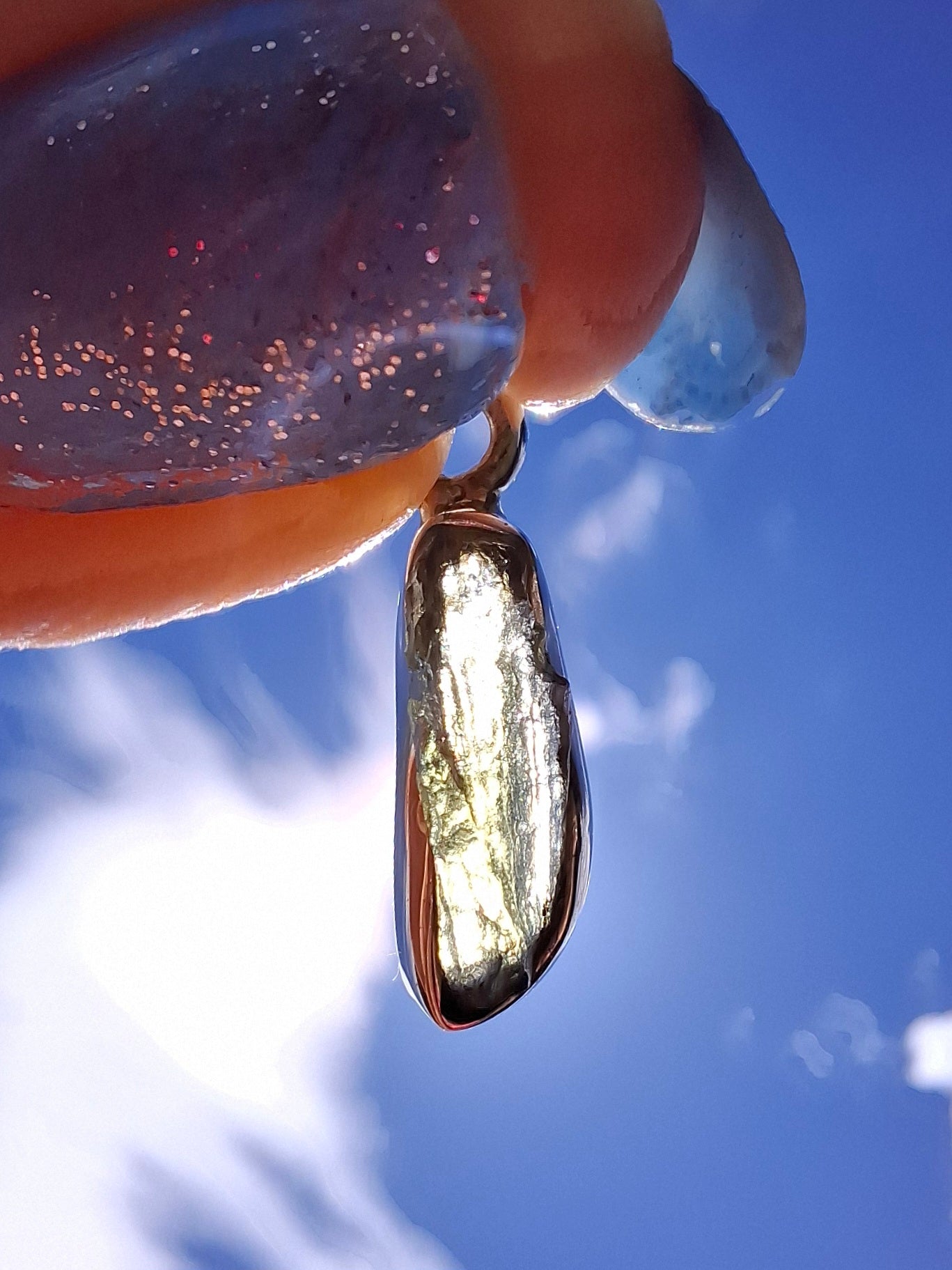 Moldavite Pendant, 925 Silver, Tektite (Ref: P82)