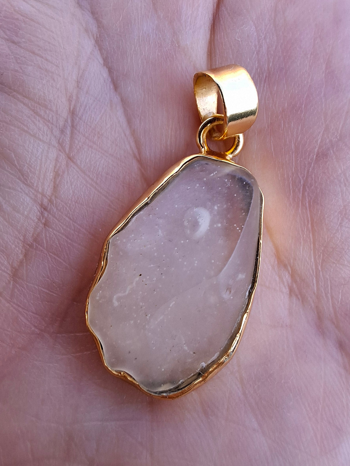 Libyan Desert Glass Pendant, 14K GOLD Plated, Tektite (Ref: LP114)