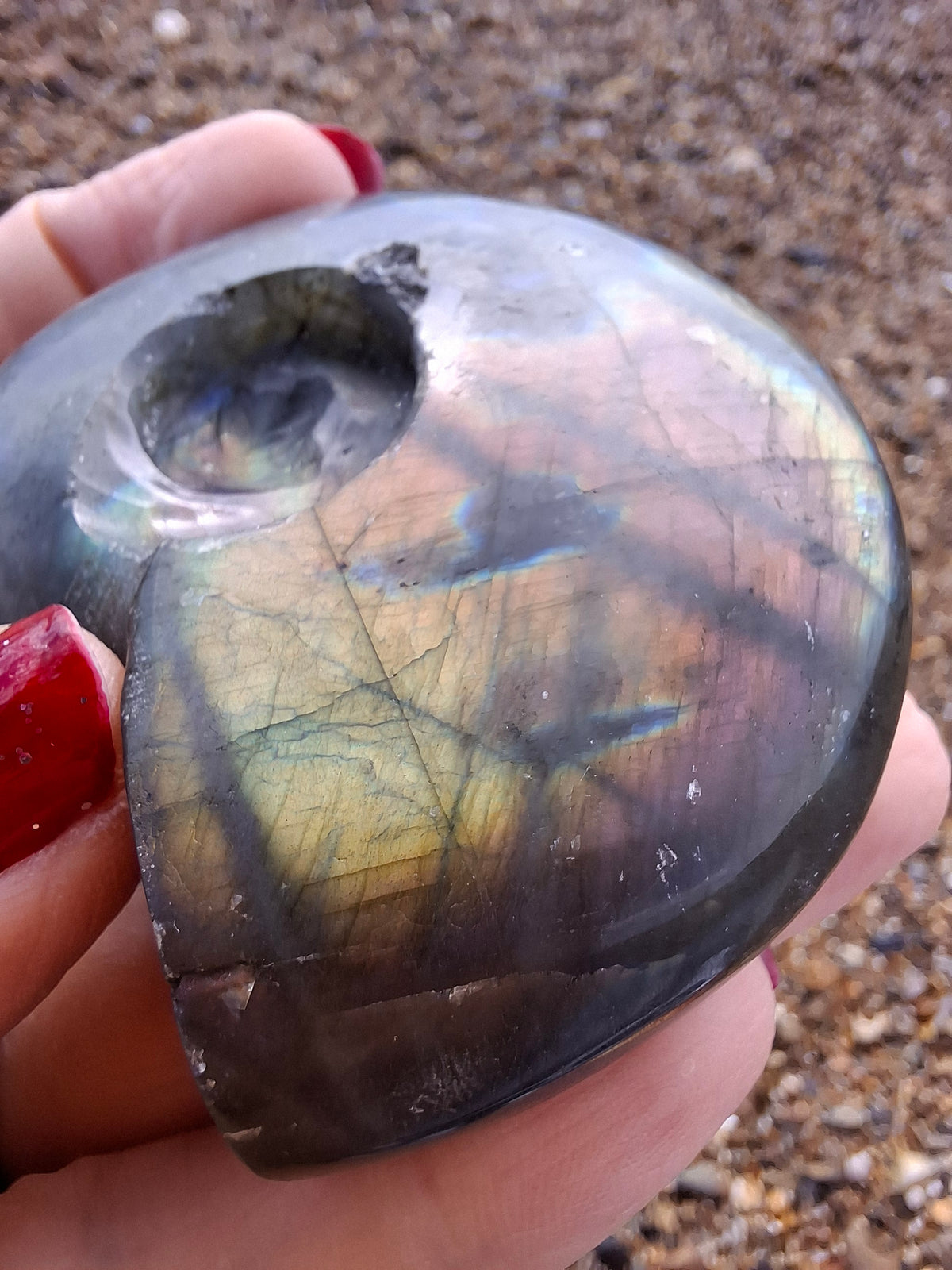 Labradorite Ammonite Carving, 146.90g, Crystal (Ref: laba5)