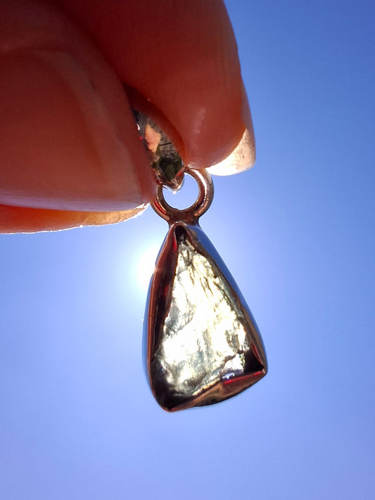Moldavite Pendant, 925 Silver, Tektite (Ref: P30)