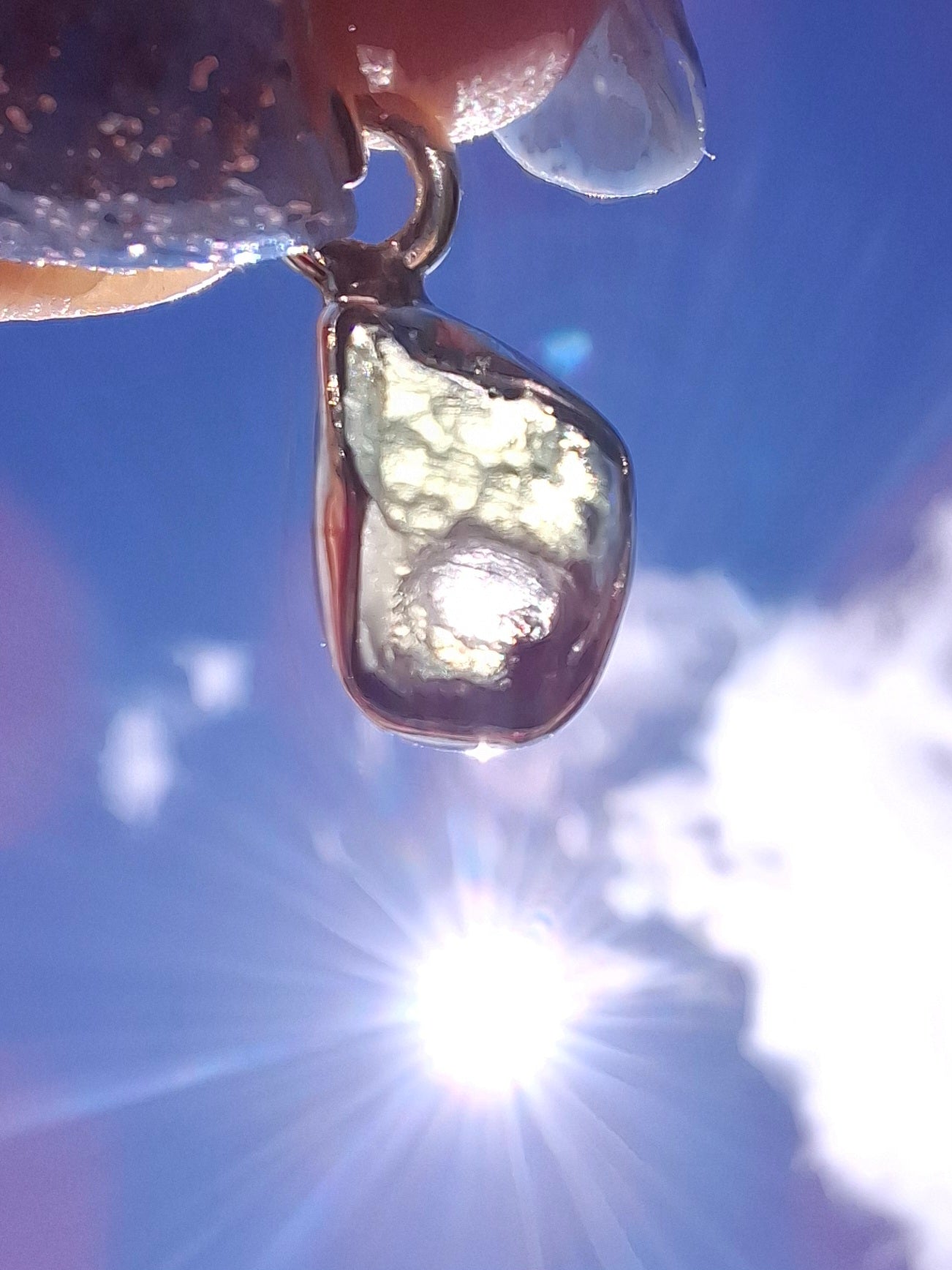 Moldavite Pendant, 925 Silver, Tektite (Ref: P72)