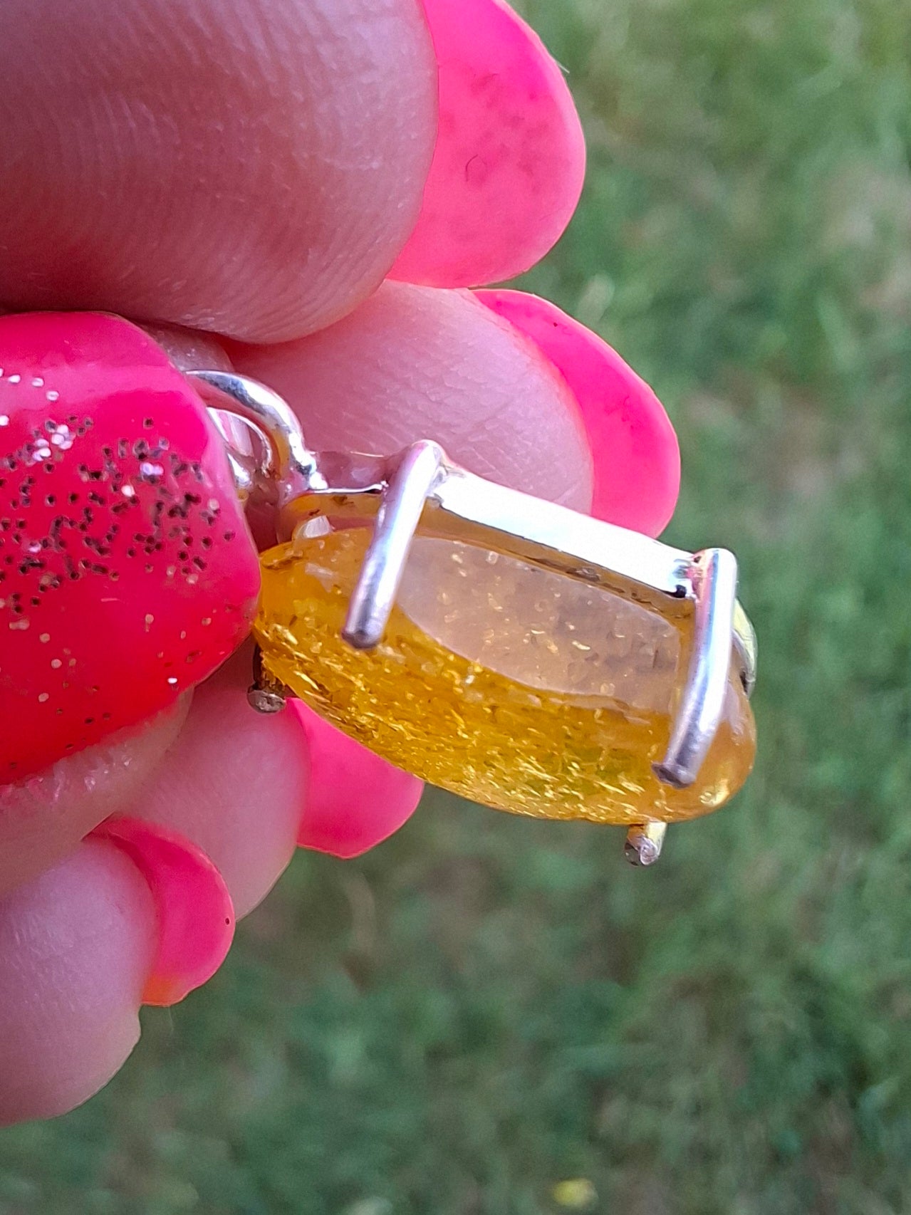 Baltic Amber Pendant, 925 Silver, Fossil (Ref: AP22)