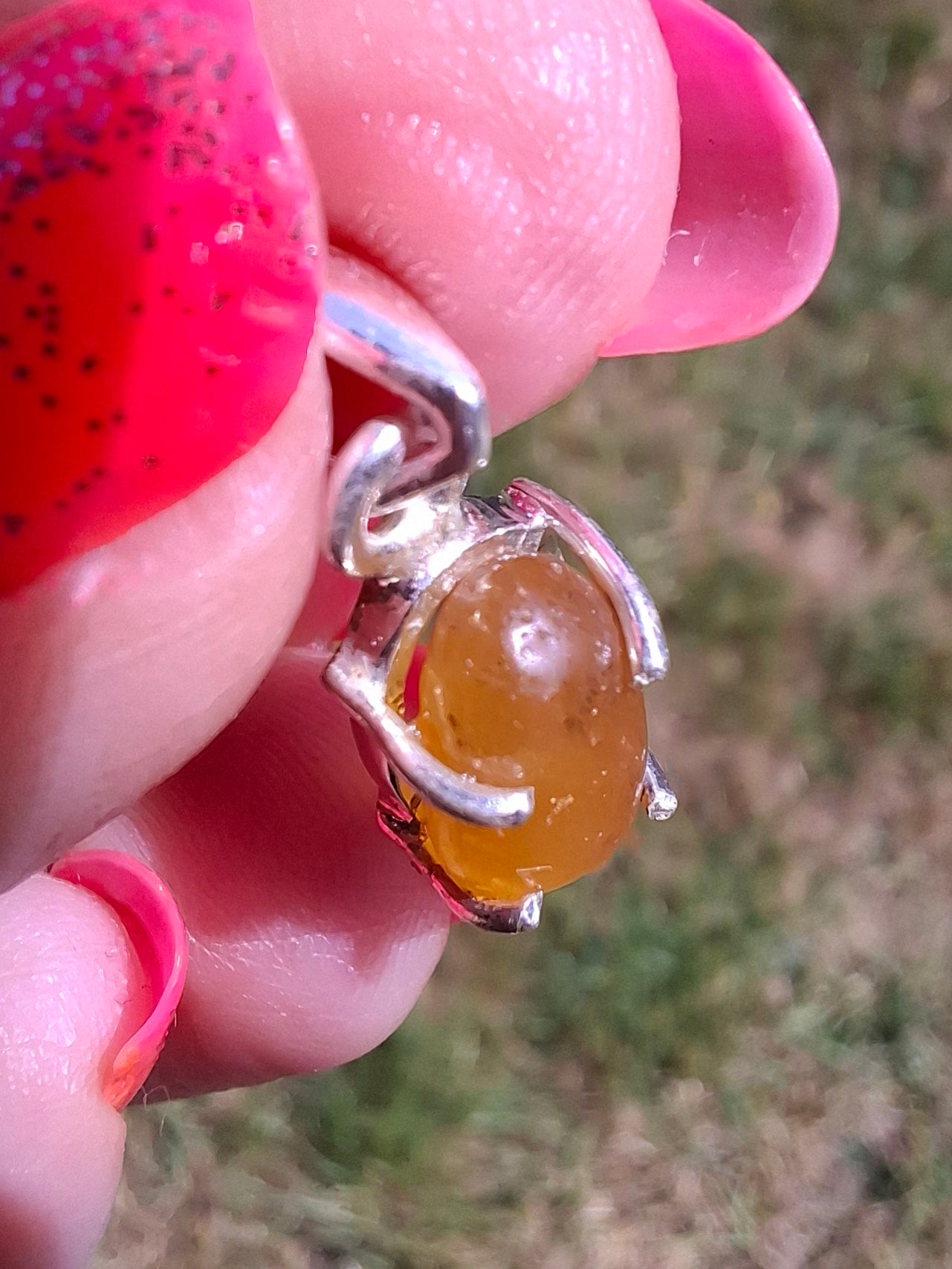Baltic Amber Pendant, 925 Silver, Fossil (Ref: AP24)