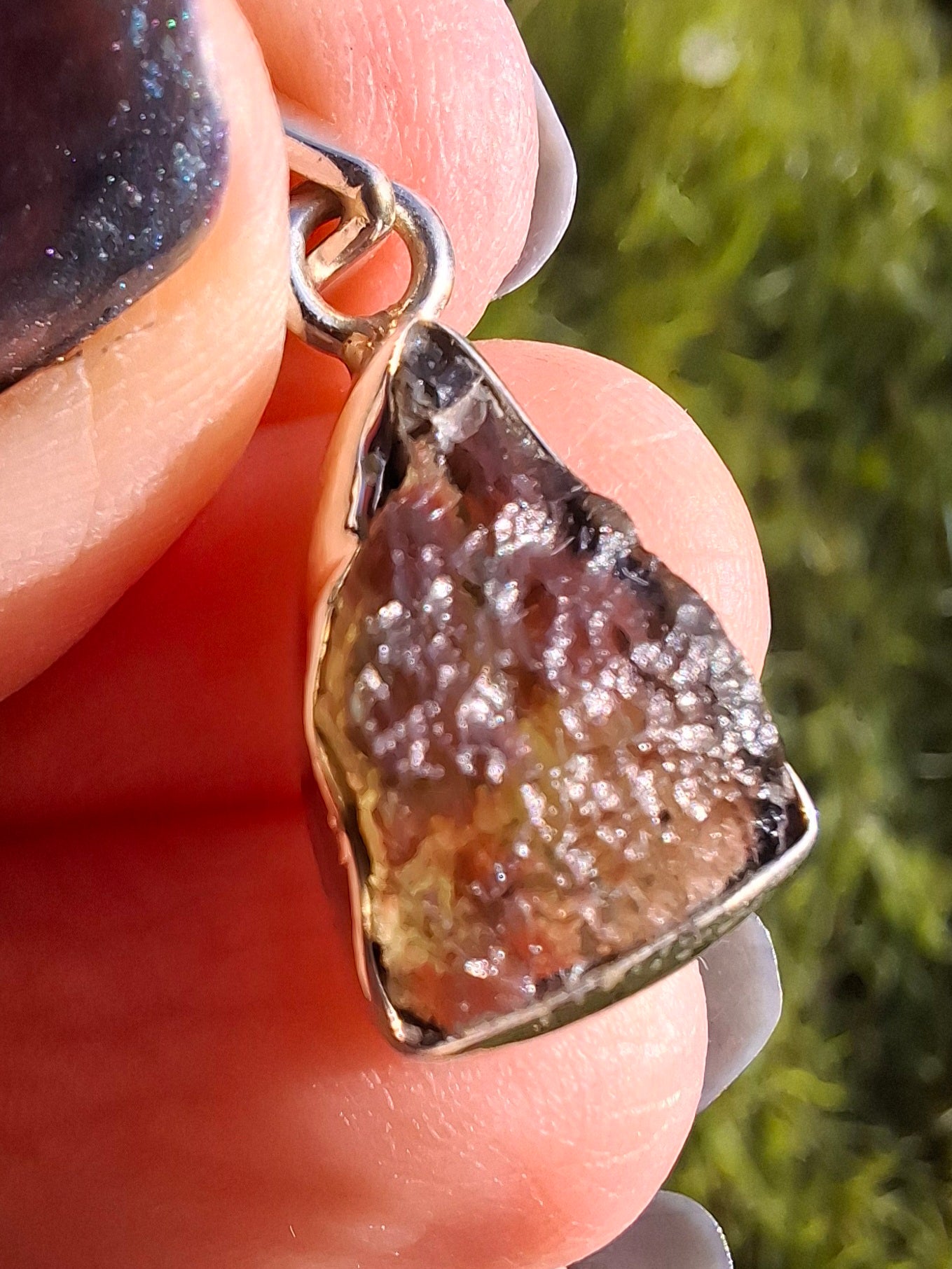 Moldavite Pendant, 925 Silver, Tektite (Ref: P12)