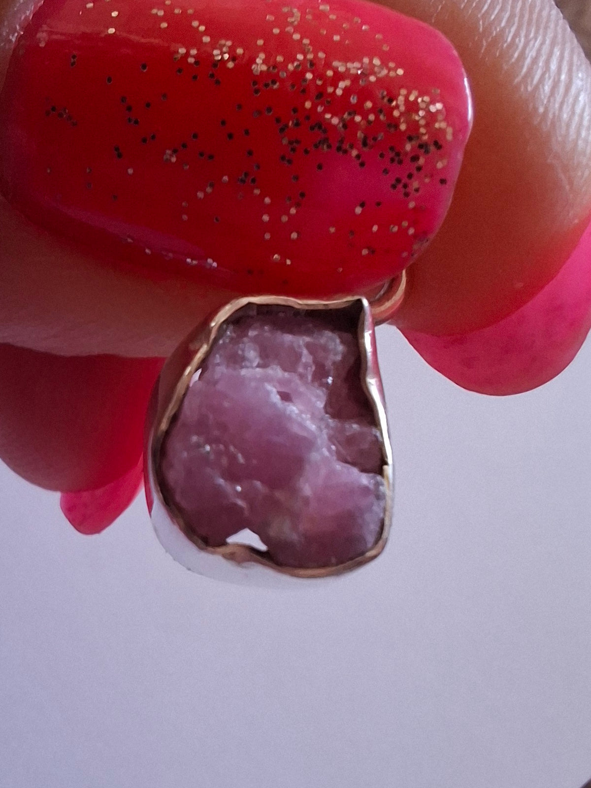 Pink Tourmaline Pendant, 925 Silver, Crystal (Ref: PT10)
