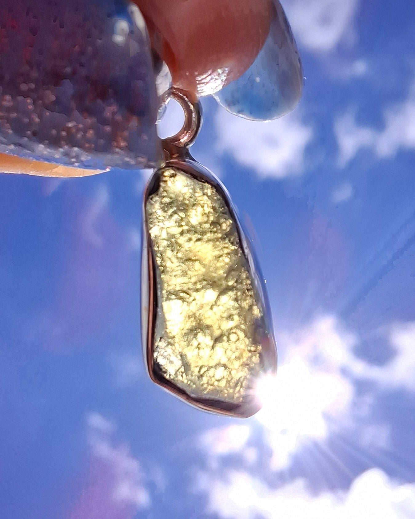 Moldavite Pendant, 925 Silver, Tektite (Ref: P79)