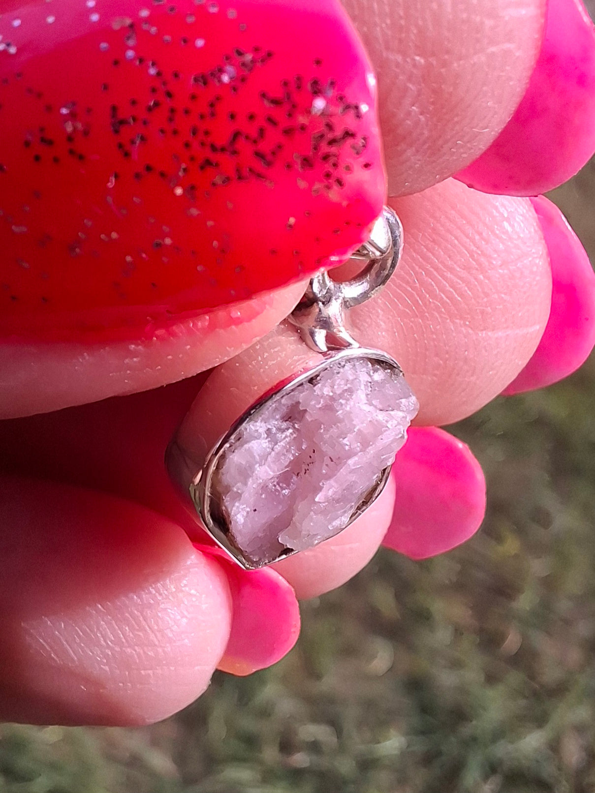 Pink Tourmaline Pendant, 925 Silver, Crystal (Ref: PT91)