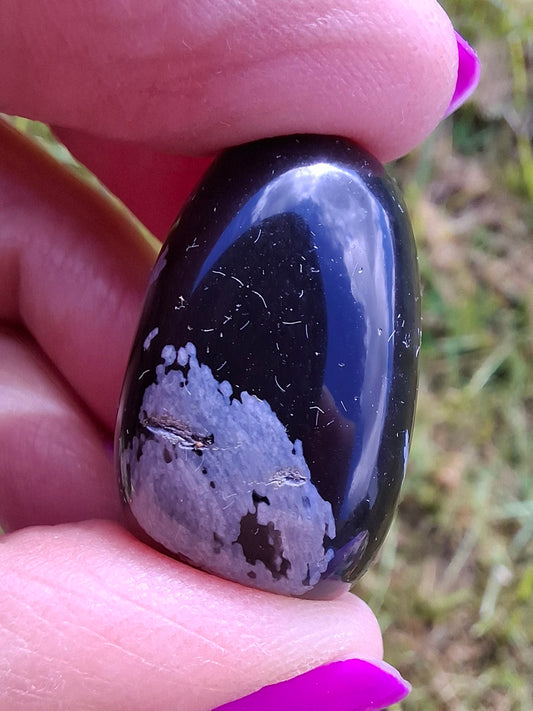 Snowflake Obsidian, Tumble Stone, Crystal (Ref: T100)